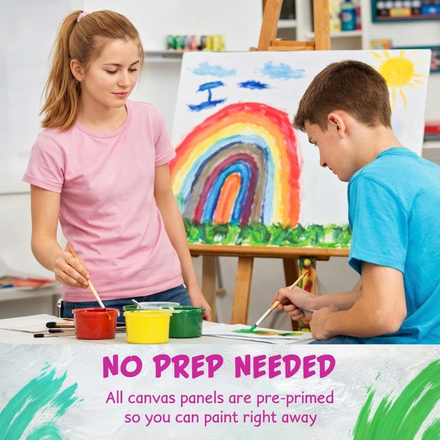 Epakh 12 Pcs Black Canvas for Painting Stretched Canvas Cotton Square Triangle Hexagon Blank Boards Panels Art with Frame Panel Stretched Boards for Oil Acrylic(8 Inch) - Image 4