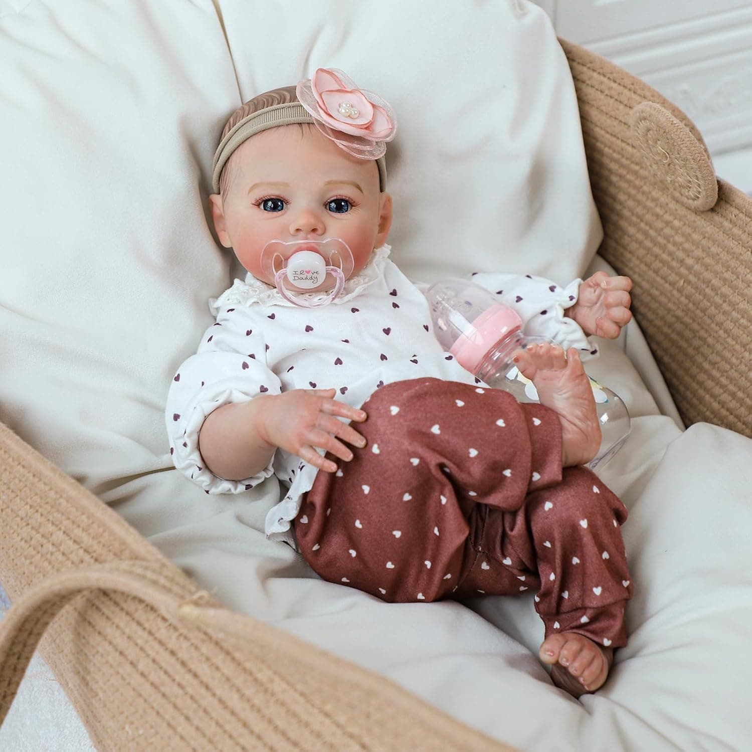 Reborn Baby Dolls - 18 Inch Realistic Baby Doll Girl, Real Life Baby Dolls with Cute Soft Vinyl Body, Real Baby Doll Newborn Lifelike Baby Gift with Accessories for 3+ Years Old Kids Isadora - Image 3
