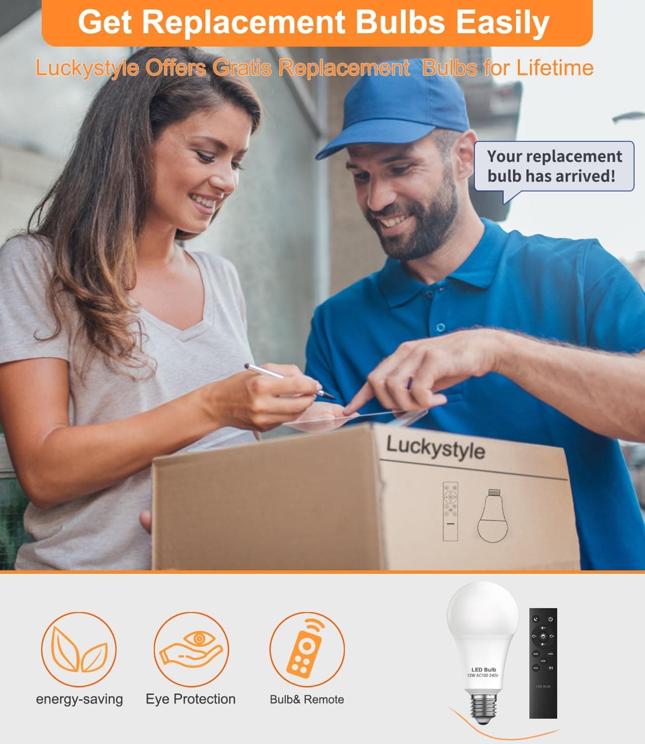 luckystyle Dimmable Floor Standing Tall Lamp, 12W Led Bulb with Lampshade, Foot Switch, Remote Custom Color Temperature Pole for Bedroom, Office, Kids & Living Room, Black - Image 6