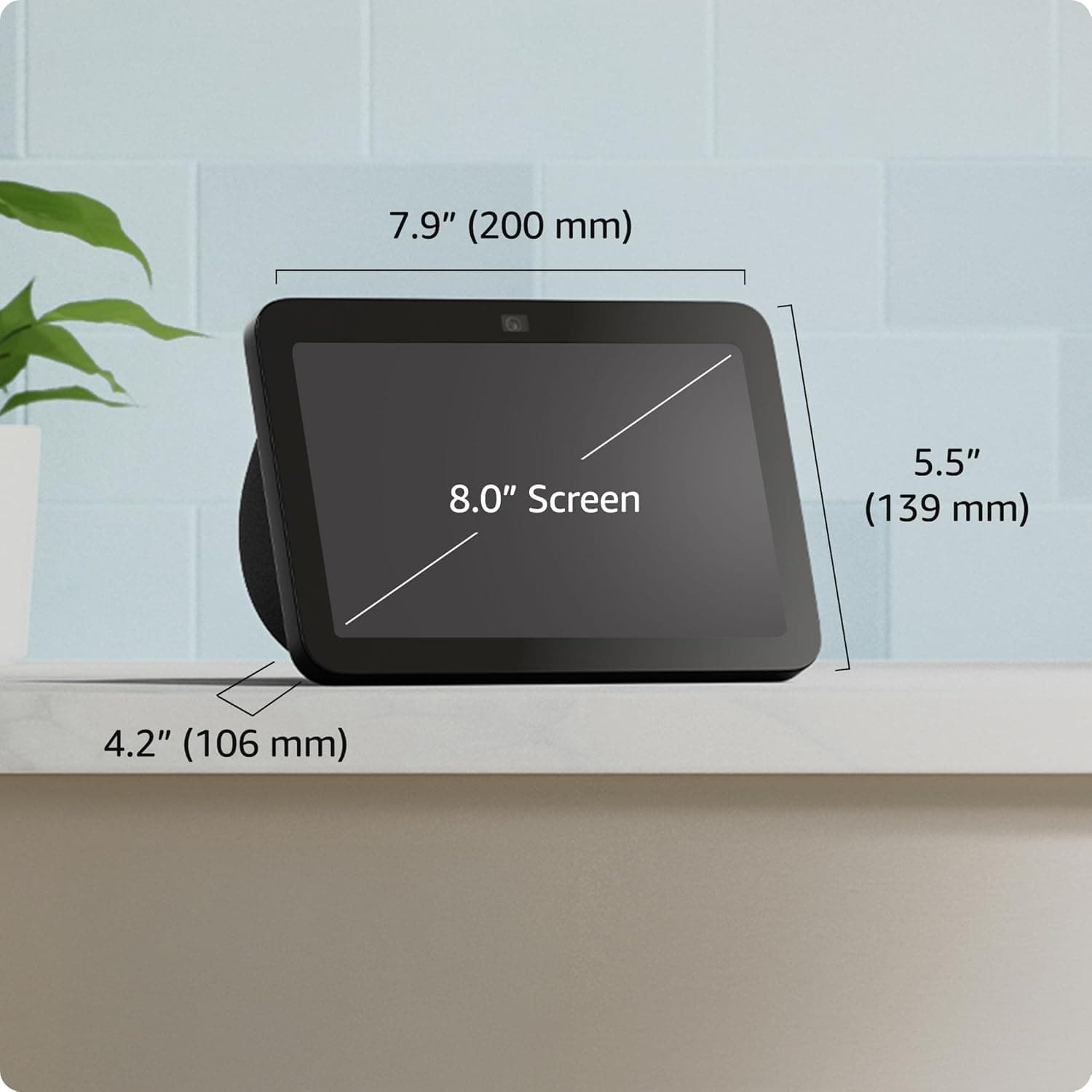Amazon Echo Show 8, With Spatial Audio, Smart Home Hub, ideal for open living spaces, includes Alexa, Charcoal Charcoal Device only - Image 5