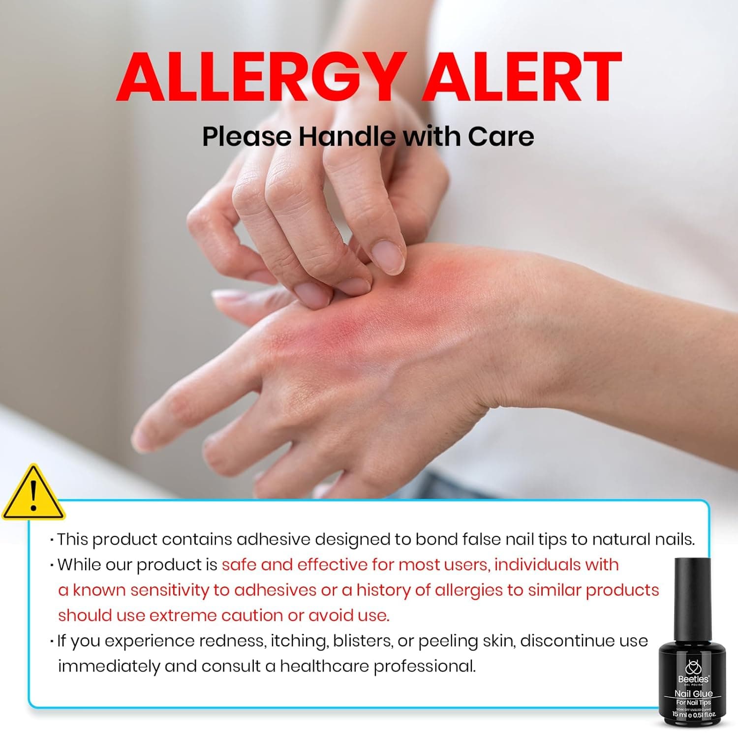 Beetles Gel Nail Glue and No Wipe Top Coat Kit, 2Pcs 15ml 5 In 1 UV Nail Glue for Acrylic Nail Tips Clear Press On Nails, Easy Nail Extension Gel, Soak Off LED Shine Finish DIY Home Manicure 0-Nail Glue and Top Coat - Image 7