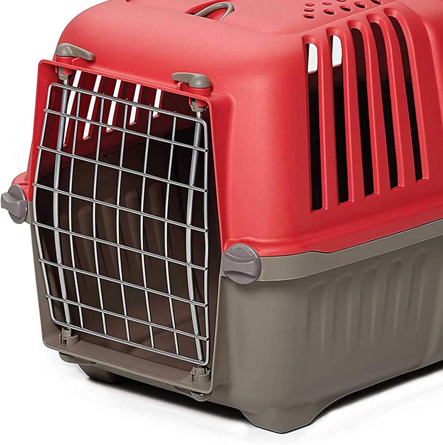 MidWest Homes for Pets Spree Travel Carrier – Hard-Sided Dog & Cat Carrier, Small Pet Travel Crate with Handle, Ventilated Design, Easy Assembly, 22-Inch, Red Red 21.9"L x 13.6"W x 14.1"H - Image 3