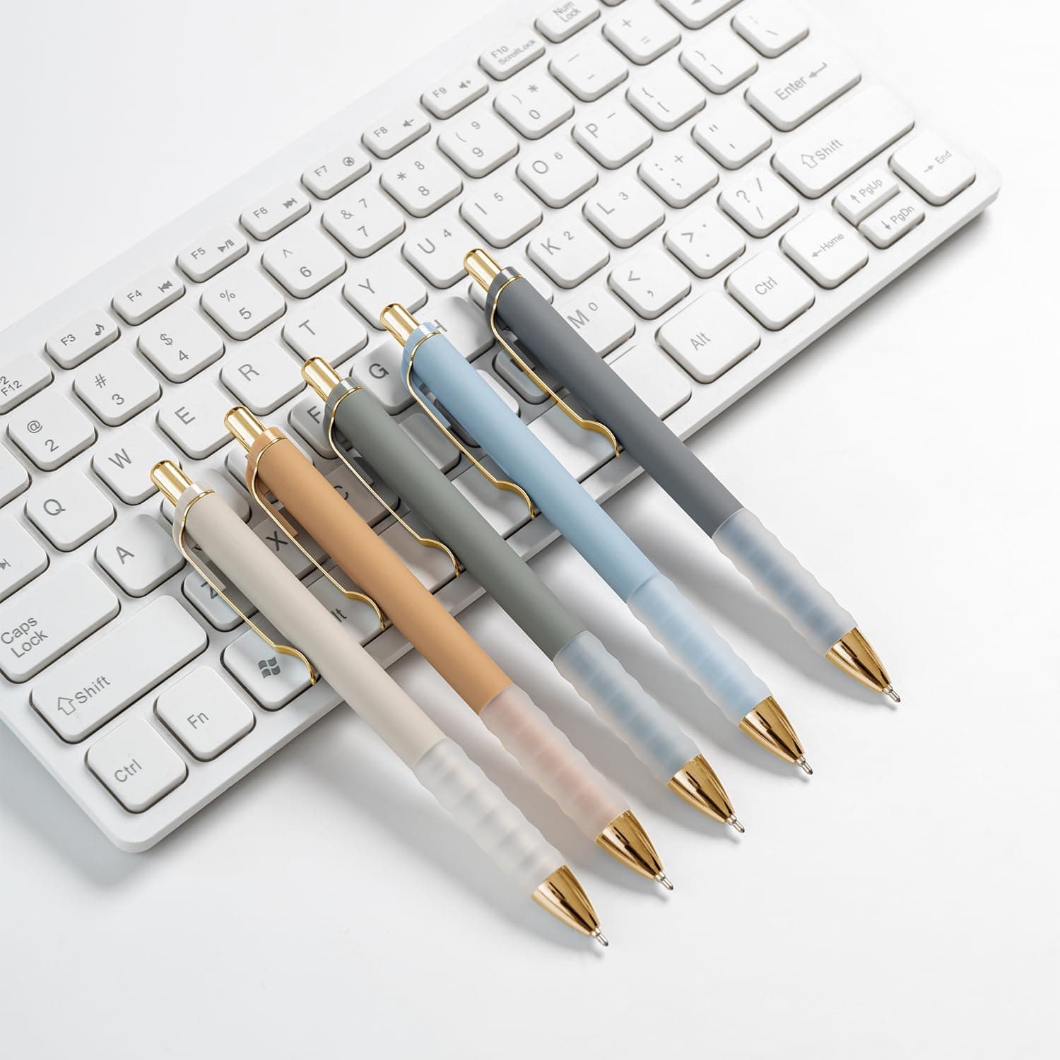 Linbsunne Bolígrafos de Punta Media Negra 1mm con Agarre Súper Suave Bolígrafo para Hombres y Mujeres Bolígrafos Retráctiles (oro-12 pcs) - Image 7