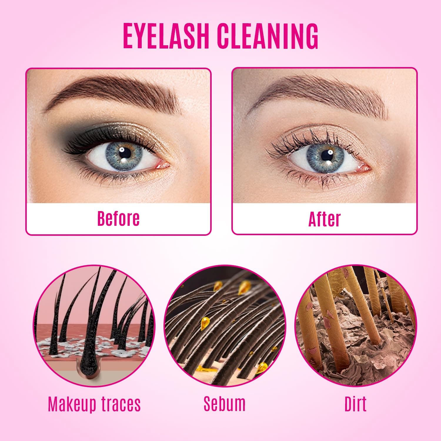 STACY LASH Lash Shampoo Kit Foaming Cleanser with Eye Lash Spoolies & Rinse Bottle & Cleansing Pad & Brush for Eyelash Extensions & Clusters & Natural Eyelashes 1.69 fl oz (50 ml) Lash Shampoo Kit - Image 6