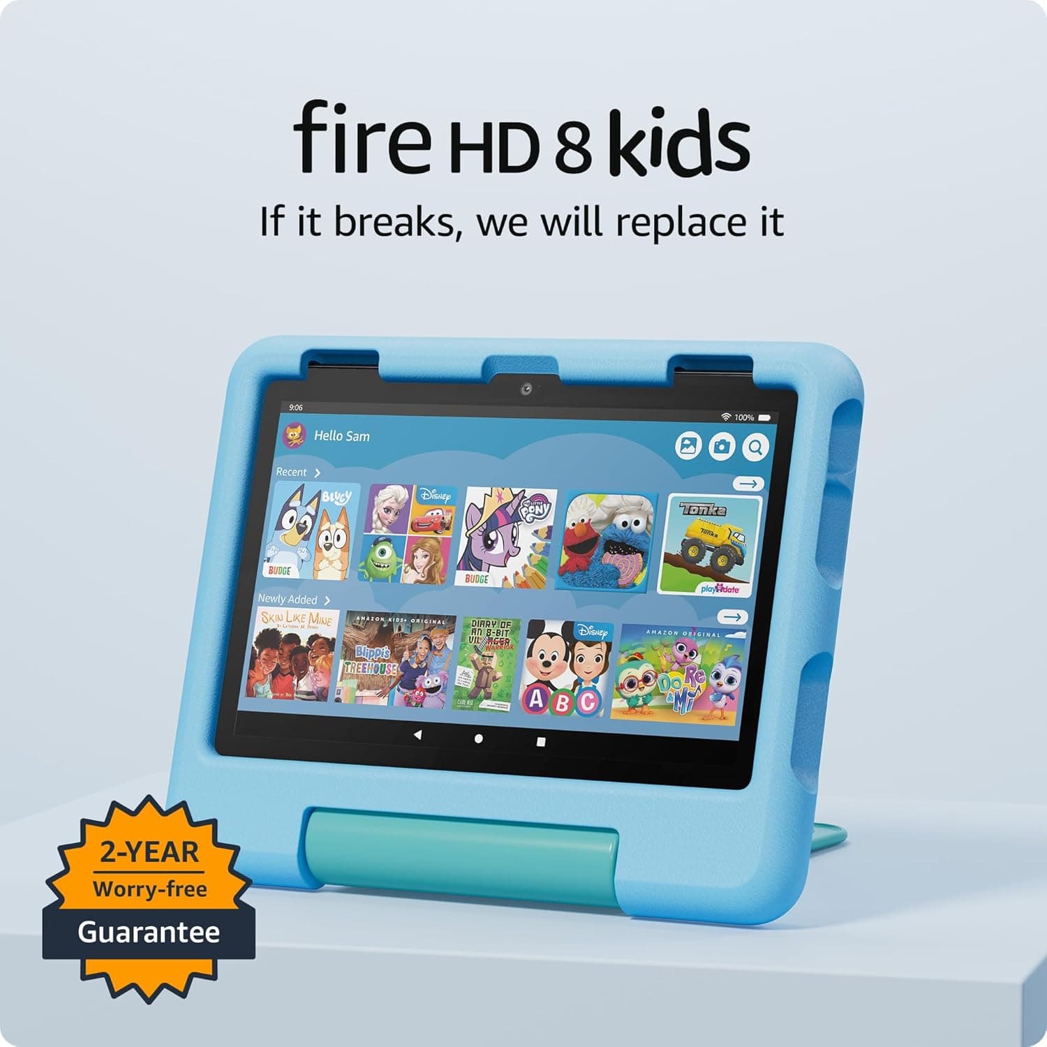 Amazon Fire HD 8 Kids tablet (newest model), ages 3-7. With bright 8" HD screen. Includes ad-free and exclusive content, parental controls and 13-hr battery, 32GB, Blue Fire HD 8 Kids 32 GB 6-month Amazon Kids+ Blue - Image 2