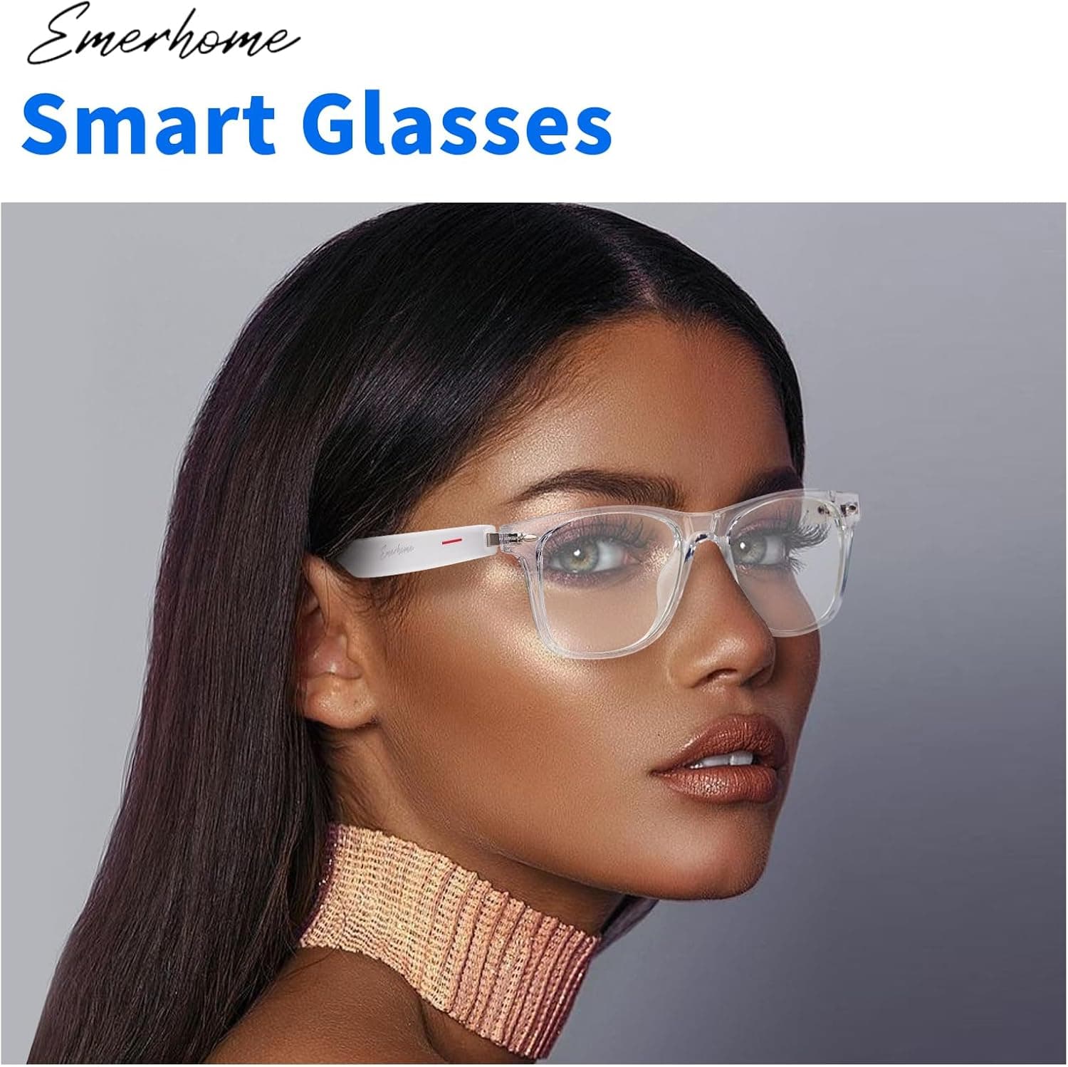 Smart Glasses - Bluetooth Glasses for Men & Women, Touch Control, Outdoor UV Protection and Voice Control, Hands-Free Calls (Clear Lens) Clear Lens Smart Touch Control - Image 7