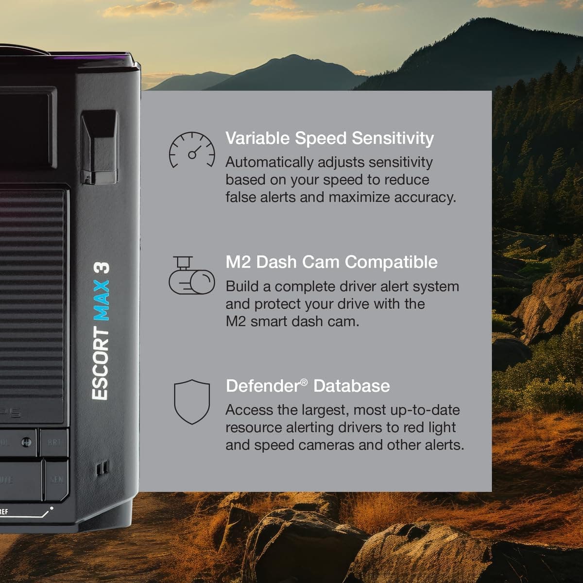 Escort MAX 3 Laser Radar Detector - Bluetooth Connectivity, Premium Range, Advanced Filtering, AutoLearn Technology, Voice Alerts, OLED Display, Apple CarPlay and Android Auto Compatible - Image 5