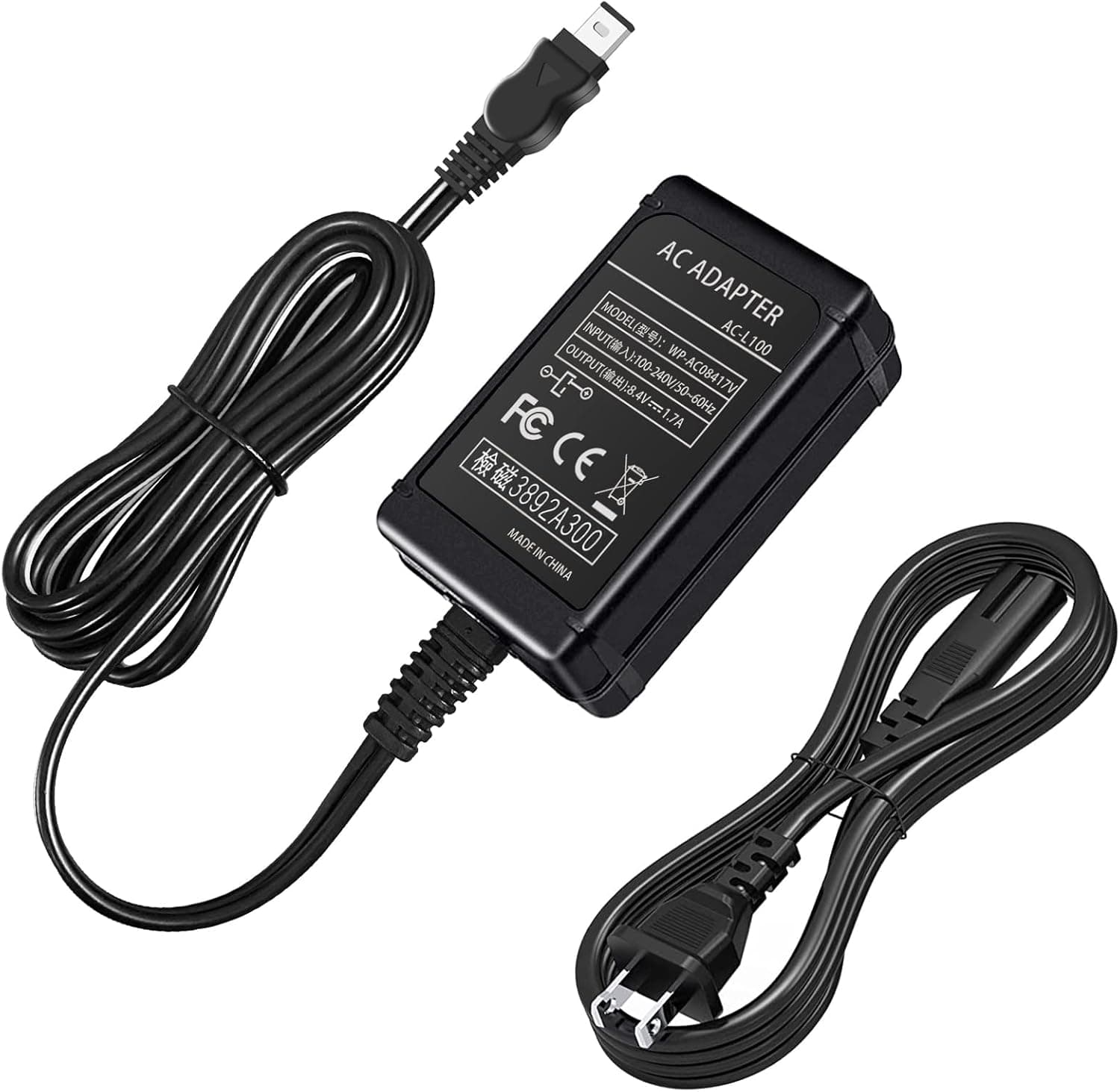 TKDY AC-L100 for Sony Handycam Camcorder Charger Cord Replace AC-L10A L10B L15A L15B L100A L100B L100C AC Adapter, fit for Sony Hi8 CCD- TRV128 TRV103 TRV130 TRV150 TRV108 TRV308 etc. - Image 2