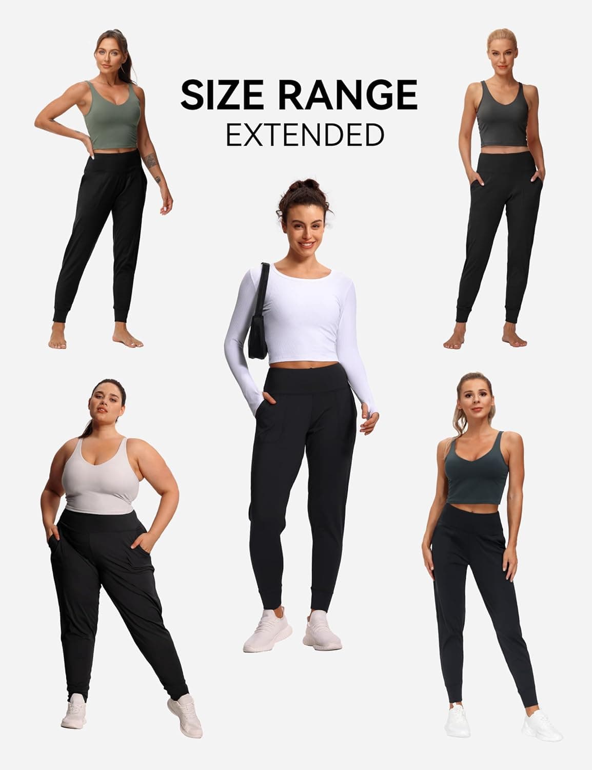 THE GYM PEOPLE Women's Joggers Pants Lightweight Athletic Leggings Tapered Lounge Pants for Workout, Yoga, Running X-Large Black - Image 5
