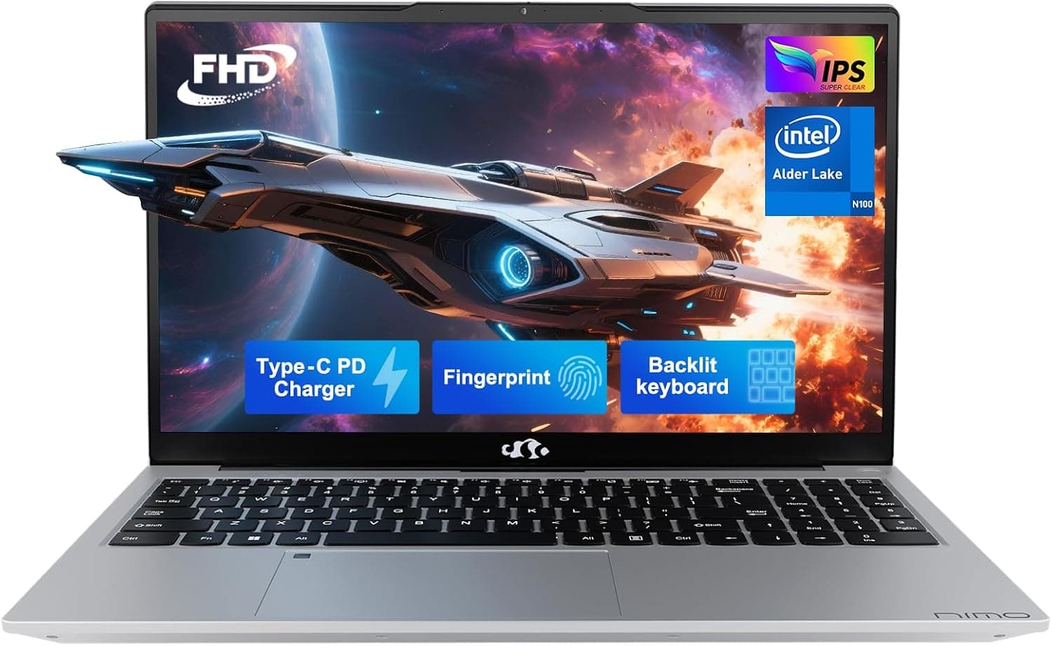 Amazon.com: NIMO 15.6" FHD-IPS-Business-Laptop, 8 Cores Intel i5-12450H 16GB RAM 512GB SSD (Beat i7-11800H, Up to 4.4GHz) Backlit Keyboard Computer, 100W Type C Fingerprint WiFi 6 Numpad : Electronics