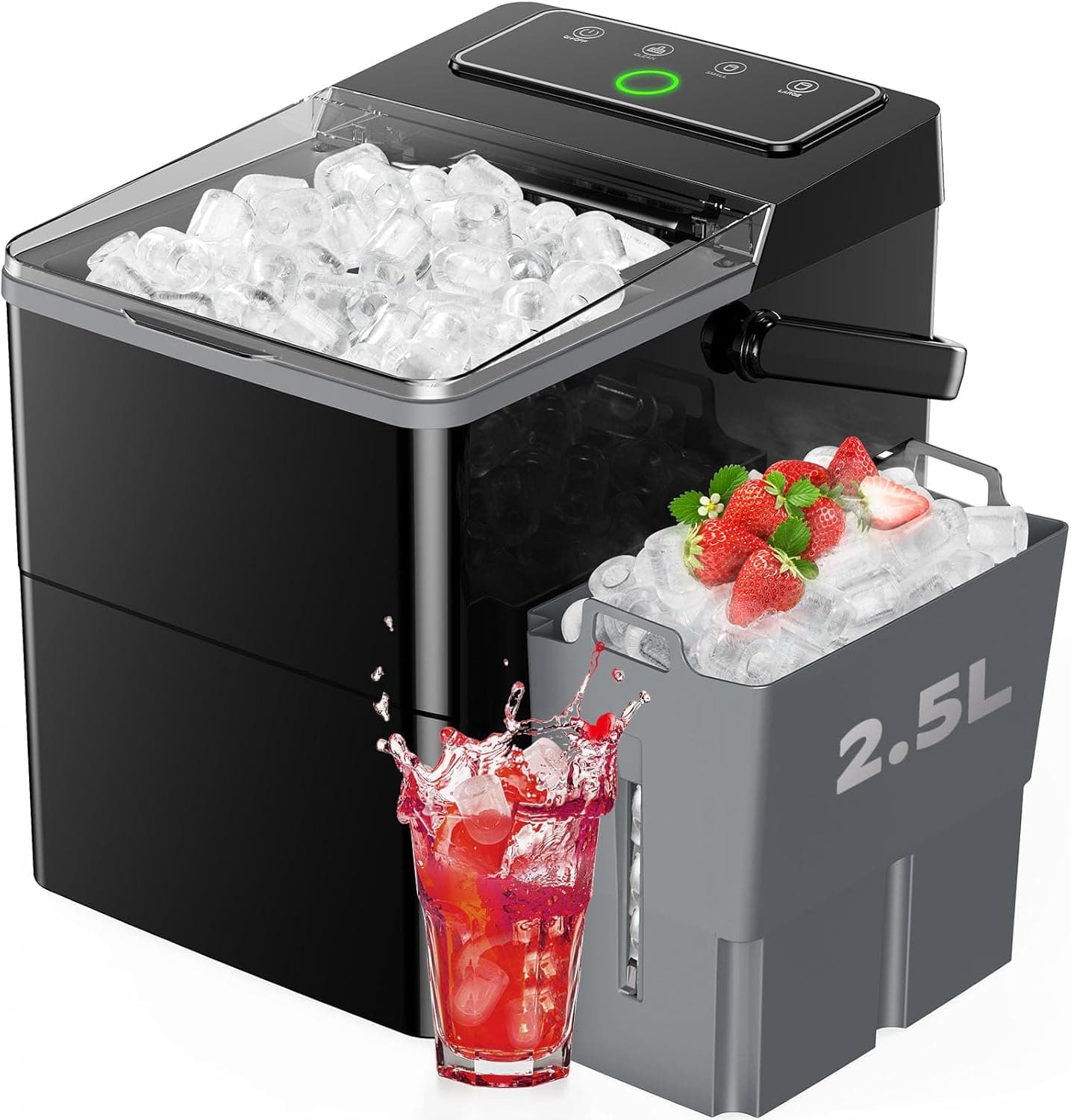 Countertop Ice Maker, Compact Ice Maker with Larger 2.5L Expanding Ice Basket & 1.8L Water Tank, Smart Touch Control, 9 ICES in 6 Mins, Self-Cleaning, for Home/Party/Office/RV - Image 2