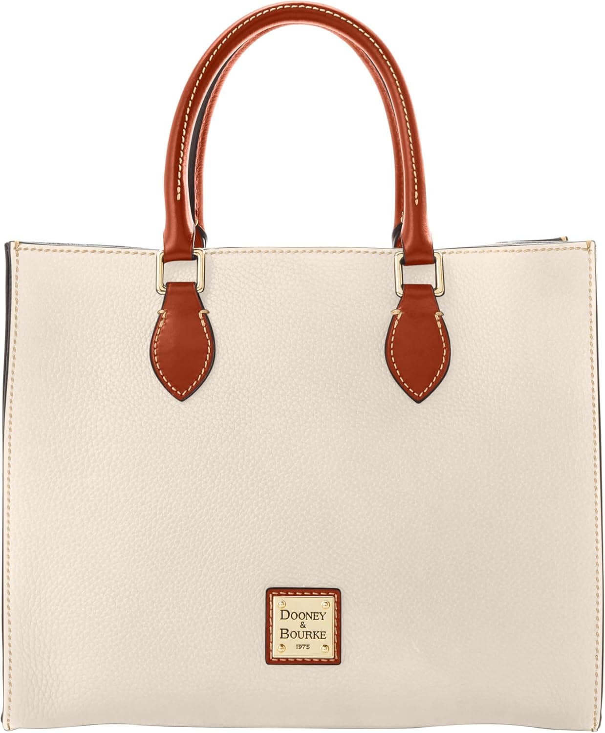 Dooney & Bourke Women's Janine Satchel in Pebble Grain Leather, Large Handbag with Adjustable & Detachable Shoulder Strap Bone - Image 2