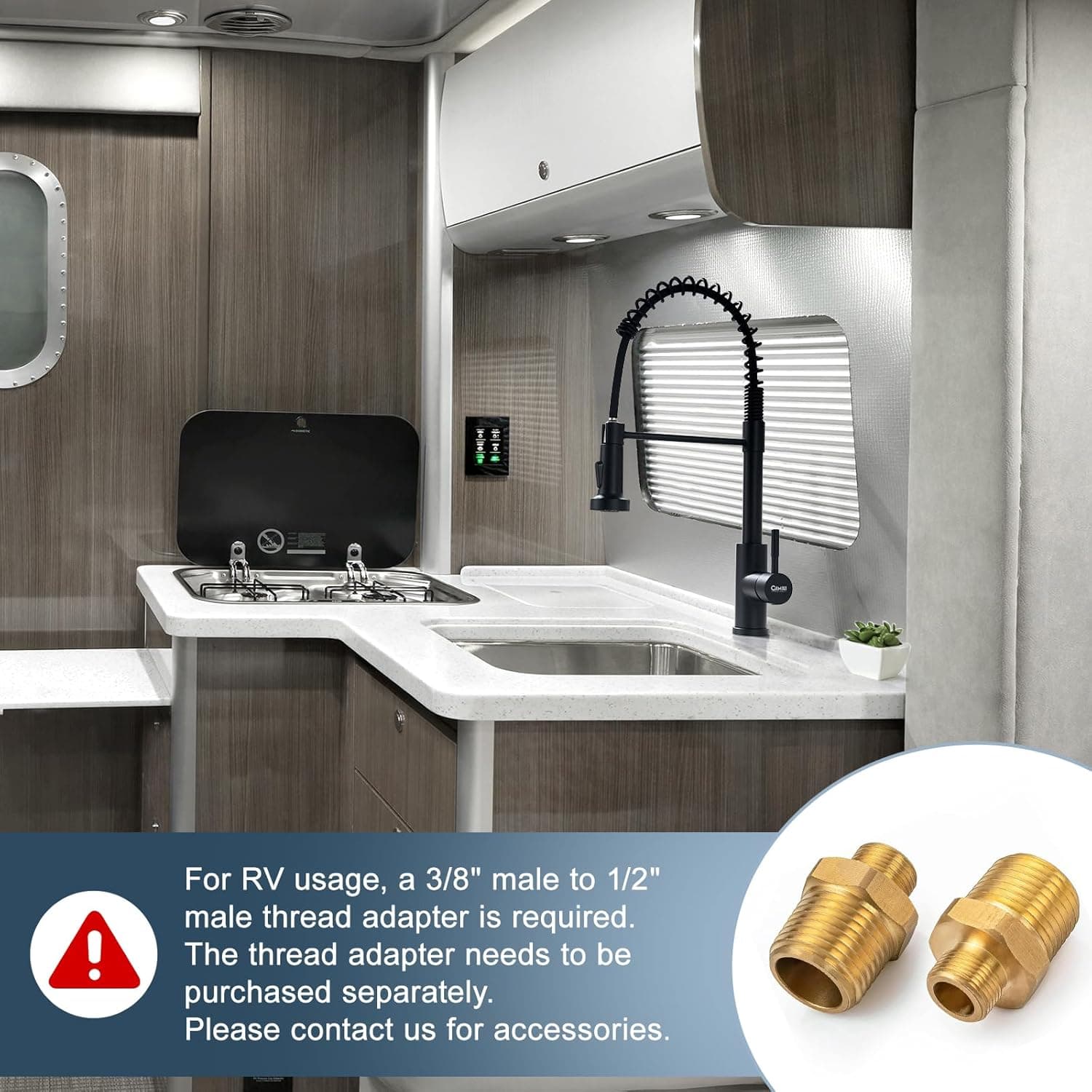 GIMILI Black Kitchen Faucet with Pull Down Sprayer Single Hole Spring Kitchen Sink Faucet, Suitable for Farmhouses, RV, Utility Laundry Room, Outdoor, and Campers. Llave para fregadero de cocina Matte Black Classic - Image 6