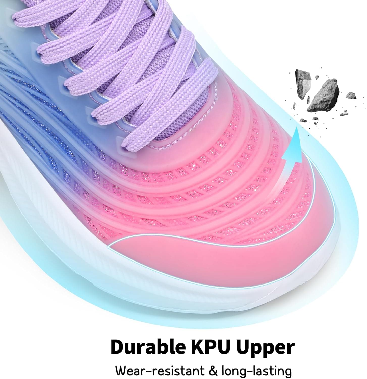 DREAM PAIRS Girls Boys Shoes Kids Lace up Tennis Sparkle Glitter Athletic Running Sneakers 12 Little Kid Pink/Blue/Light Green - Image 4