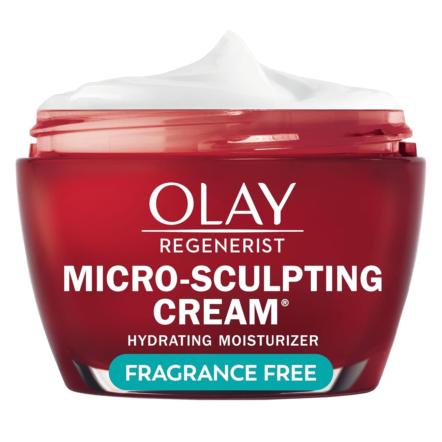 Olay Face Moisturizer, Regenerist Micro-Sculpting Cream for Women, Fragrance-Free - Hydrating, Anti-Aging, Anti-Wrinkle, Firming Skin Care - Hyaluronic Acid, Niacinamide, Amino Peptides, 1.7 Oz Fragrance-Free 1.7 Ounce (Pack of 1) - Image 2