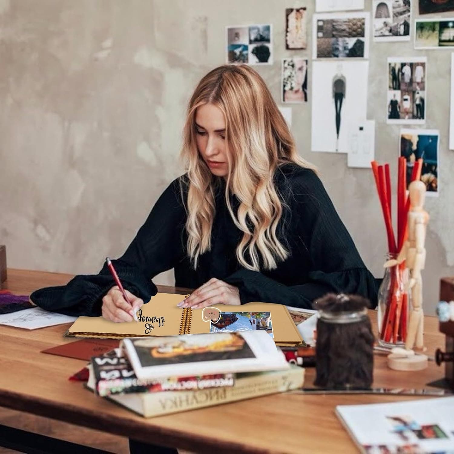 Joyberg Scrapbook 80 Pages, Scrapbooking Supplies 8 x 8 In, Scrapbook Album Suitable for Album Memory Book Wedding, Anniversary Family, DIY Craft Projects (Brown) 8 x 8 Inch Brown - Image 8