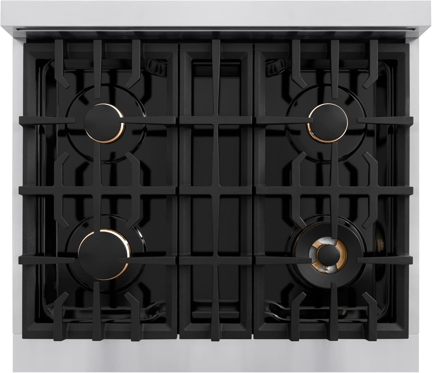 ZLINE Autograph Edition 30 in. 4.2 cu. ft. Classic Gas Range with 4 Burner Cooktop and Convection Gas Oven in Stainless Steel and Polished Gold Accents (CGRZ-30-G) - Image 5