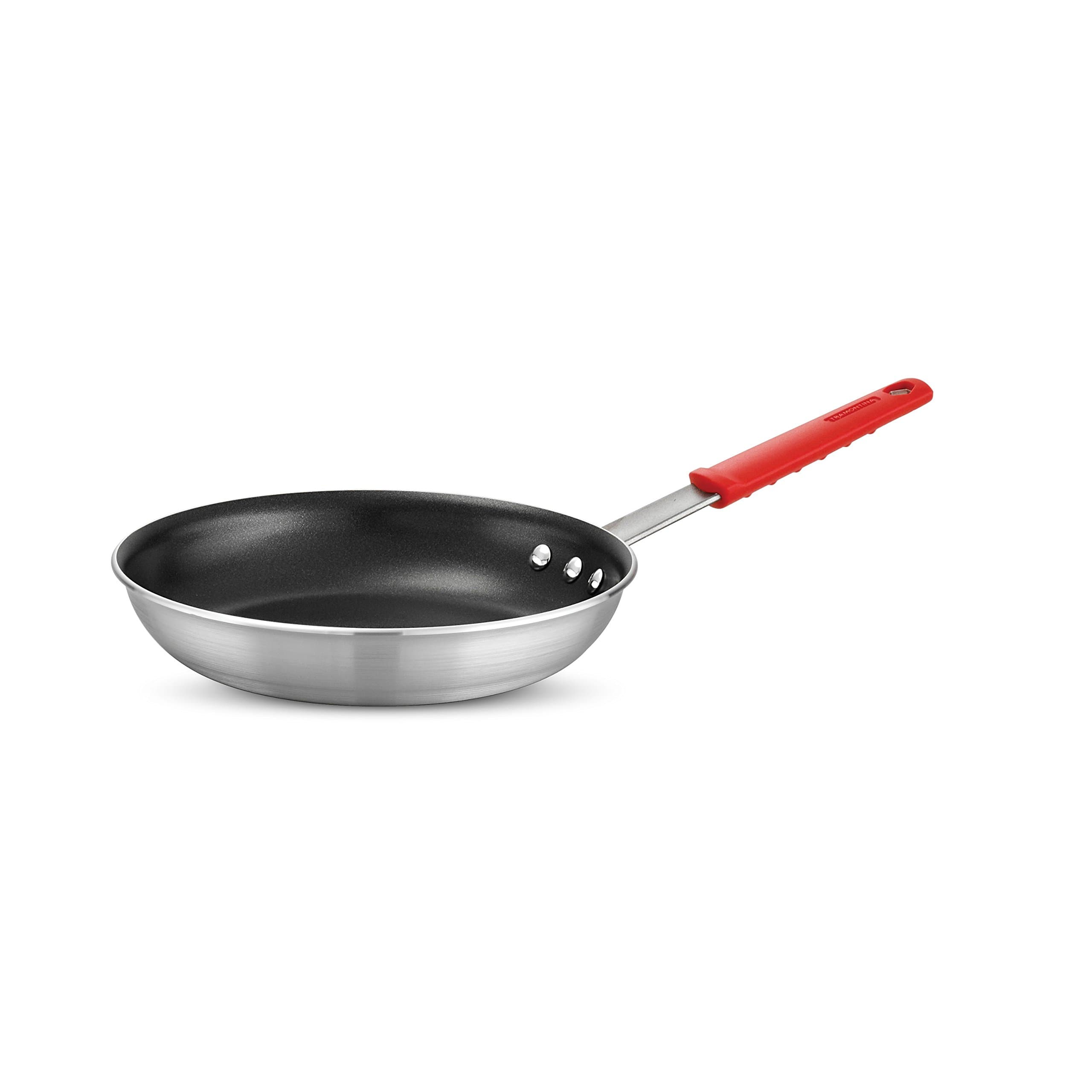 Tramontina Professional 10-Inch Non Stick Frying Pan, Heavy-Gauge Aluminum Skillet with Reinforced Nonstick Coating, Red Handle, Dishwasher and Oven Safe Nonstick 10 Inch