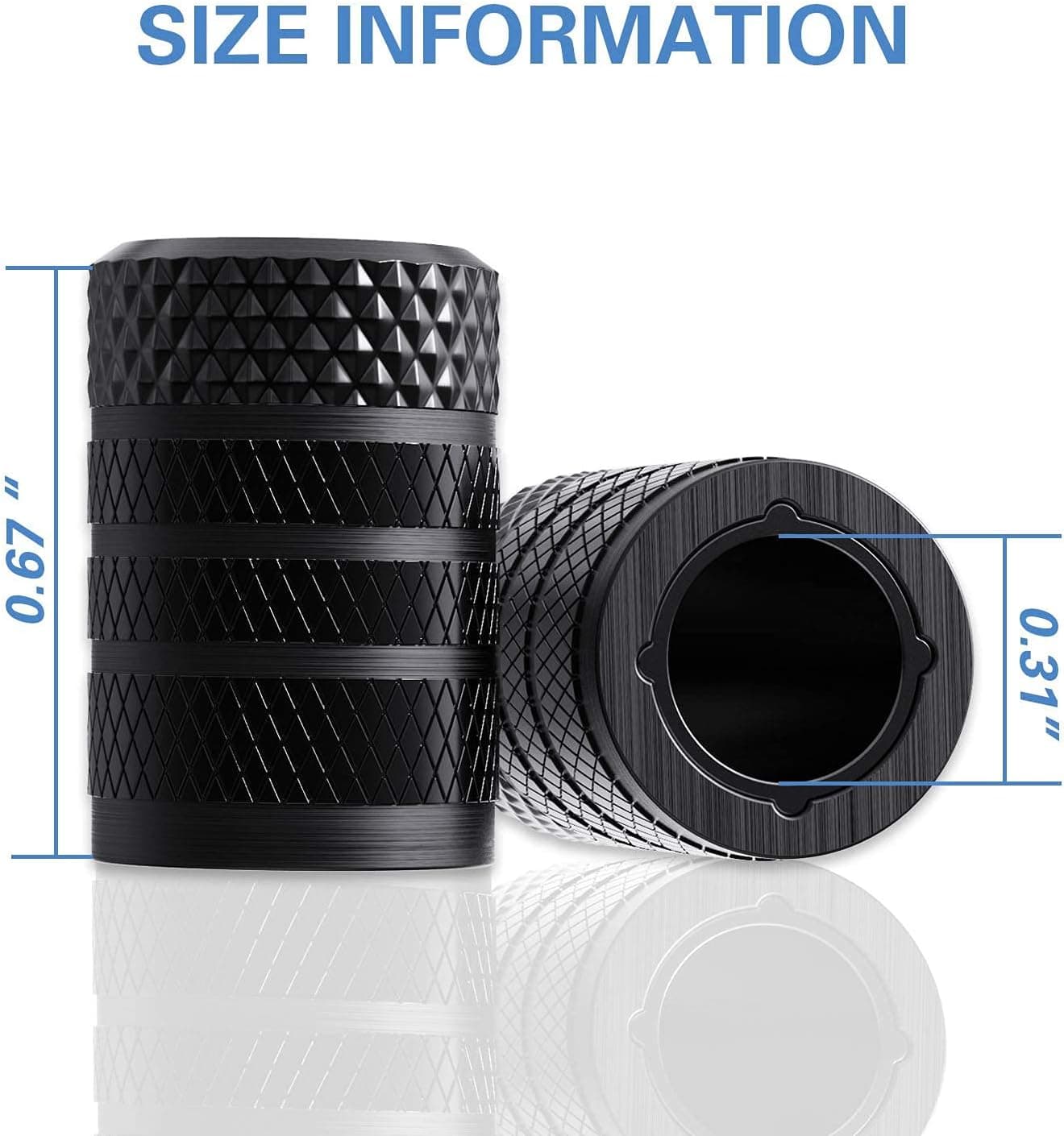 Tapones para Válvulas de Neumáticos CKAuto, Negros, 4 pcs/Paquete, Juego de Tapones de Válvula de Aluminio Anodizado, Resistente a la Corrosión, Cubierta Universal para Vástago - Image 5