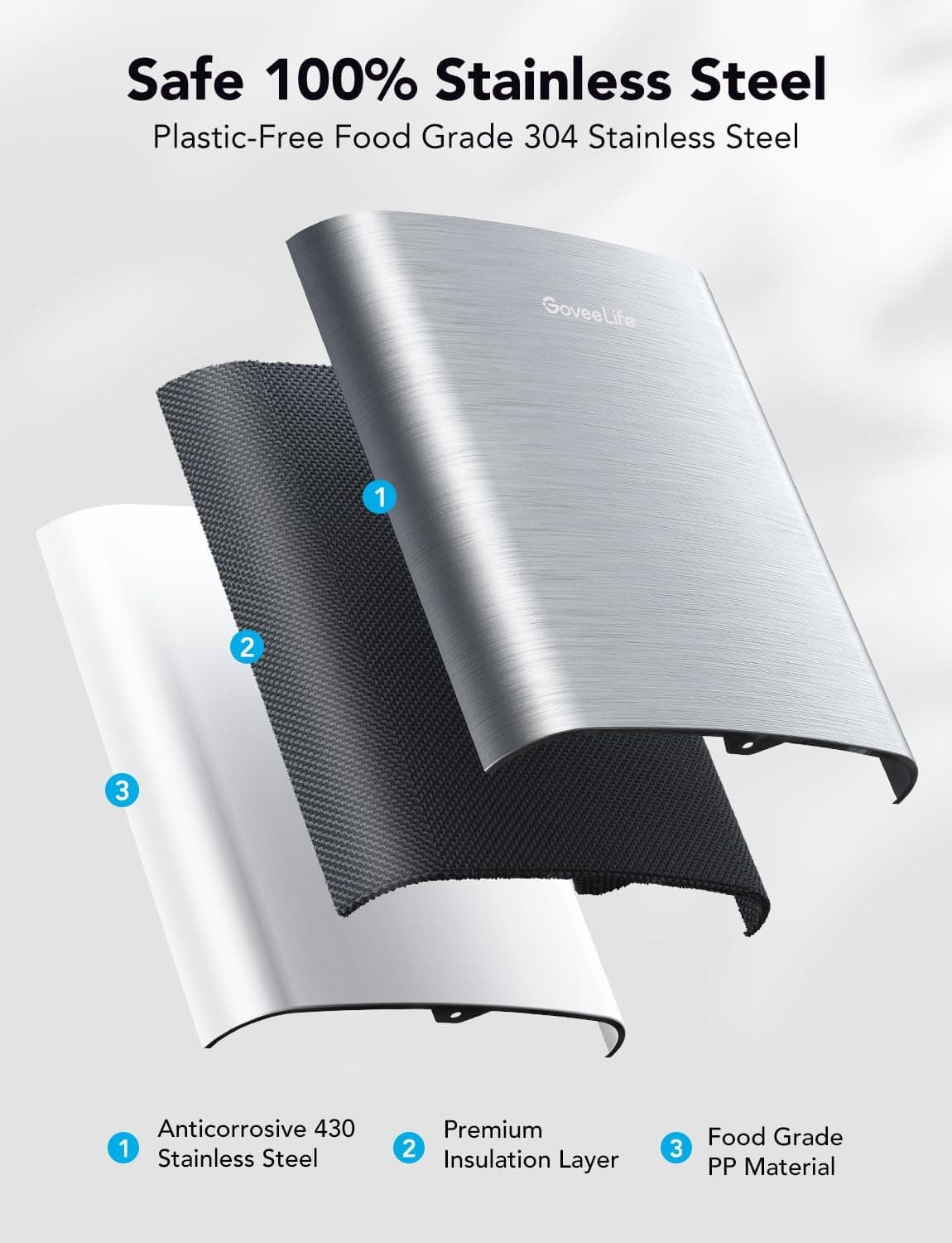 GoveeLife Smart Countertop Ice Makers, Portable Ice Maker Machine with Self-Cleaning, 6 Mins 9 Bullet Ice, 26lbs/24Hrs, Voice Remote for Home Kitchen Party Camping, with Ice Scoop Stainless Silver - Image 9