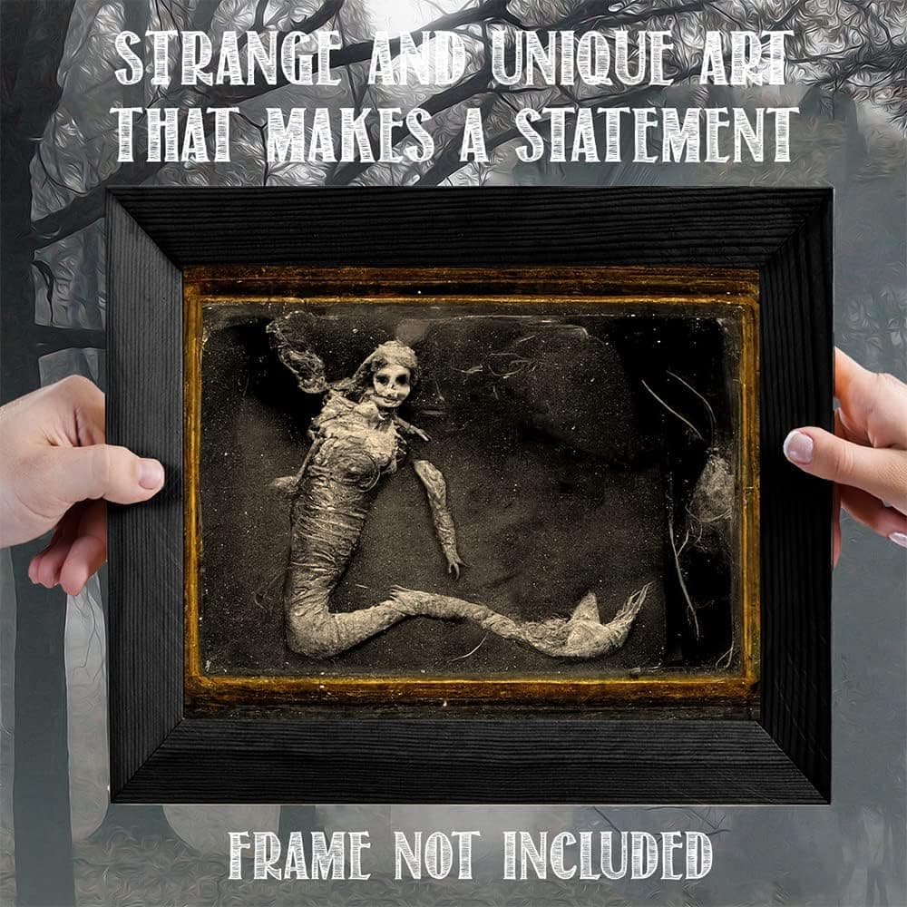 Make Em Laugh Mummified Mermaid - 11x14 Unframed Creepy Gothic Room Wall Art Print - Vintage Halloween Home Witchy Occult, Wicca, Wiccan Décor Oddities and Curiosities Unframed Print Poster - Image 8