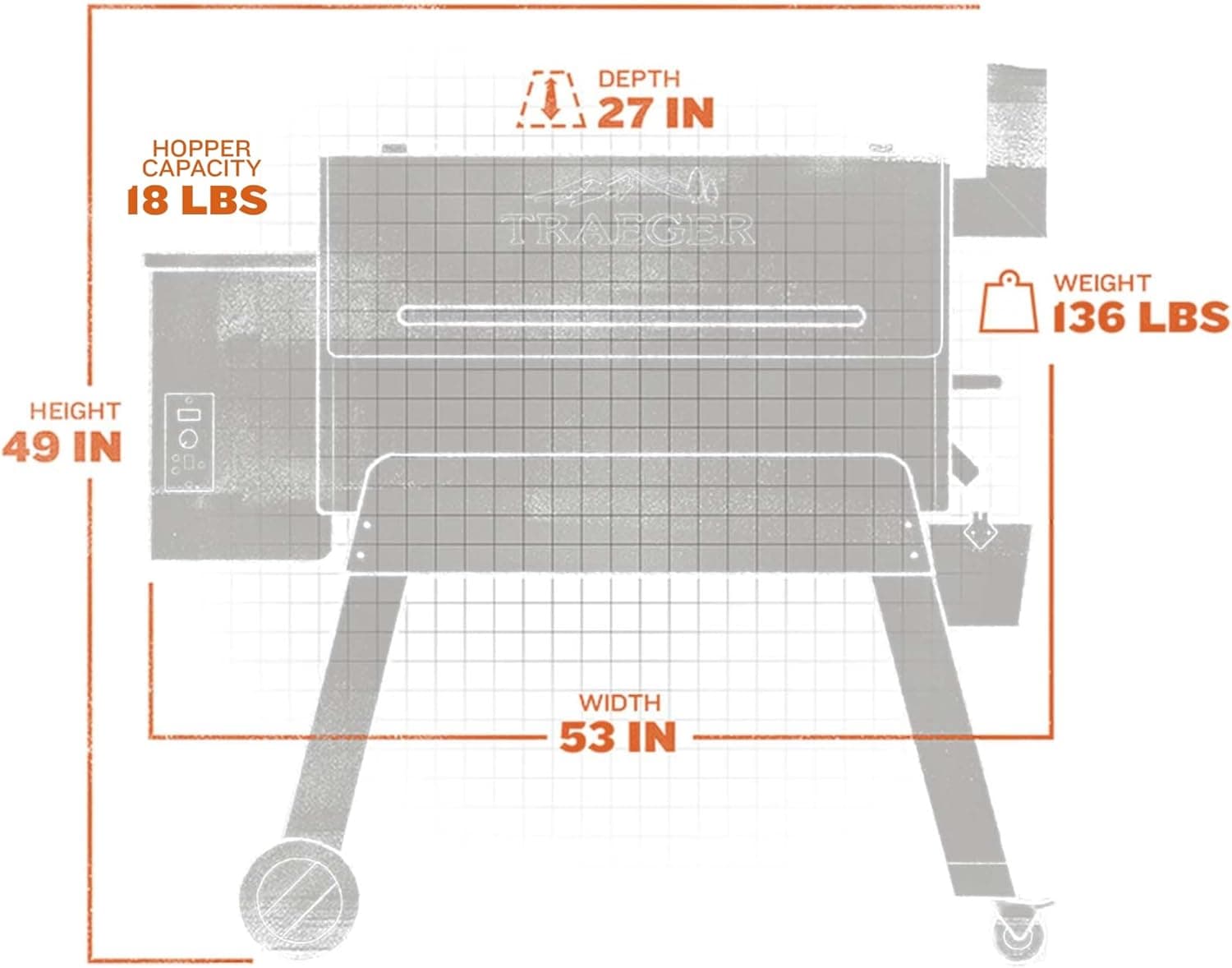 Traeger Grills Pro 34 Electric Wood Pellet Grill and Smoker, Bronze, 884 Square Inches Cook Area, 450 Degree Max Temperature, Meat Probe, 6 in 1 BBQ Grill - Image 6