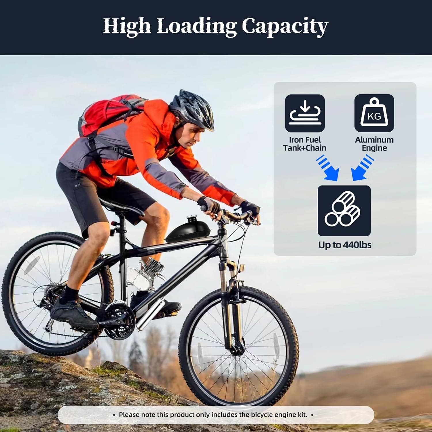 Upgraded Bicycle Engine Kit, 2 Stroke Motorized Bike Engine Motor Kit 100cc Super Fuel-efficient Fit Modified Full Set for 26"-28" Bikes - Image 5