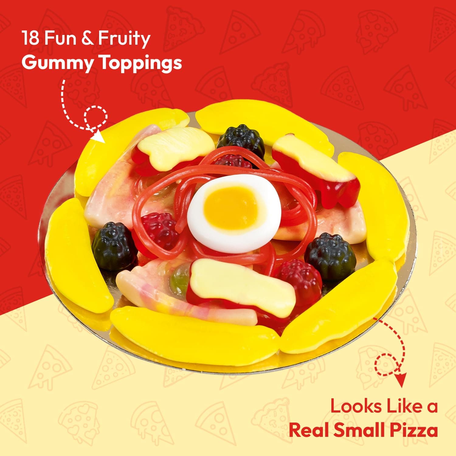 Raindrops Mini Gummy Pizza Candy, 3 Oz (Pack of 1) - Fun & Vibrant Pizza Gummies - Made with Delicious & Various Candies - Perfect for Parties, Gifts & Movie Nights - Ideal Snack for Kids & Adults - Image 3