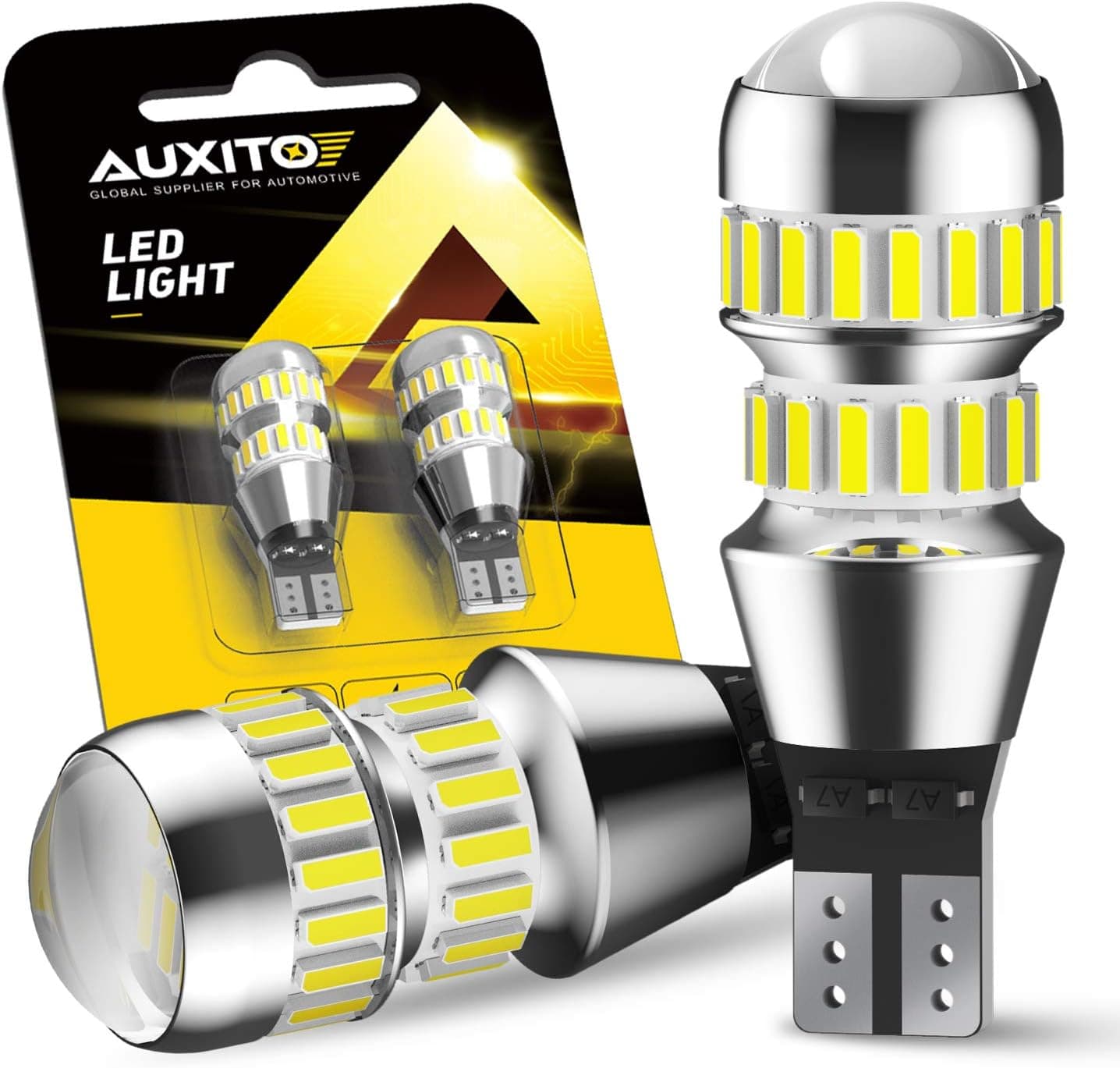 AUXITO 912 921 LED Bulbs for Backup Reverse Light Bulbs, 42-SMD 400% Brighter, 6000K White, Non-polarity 906 W16W T15 921 LED Bulb Direct Back Up Parking Light Replacement Lamp, Pack of 2 White 921/912 - Image 2