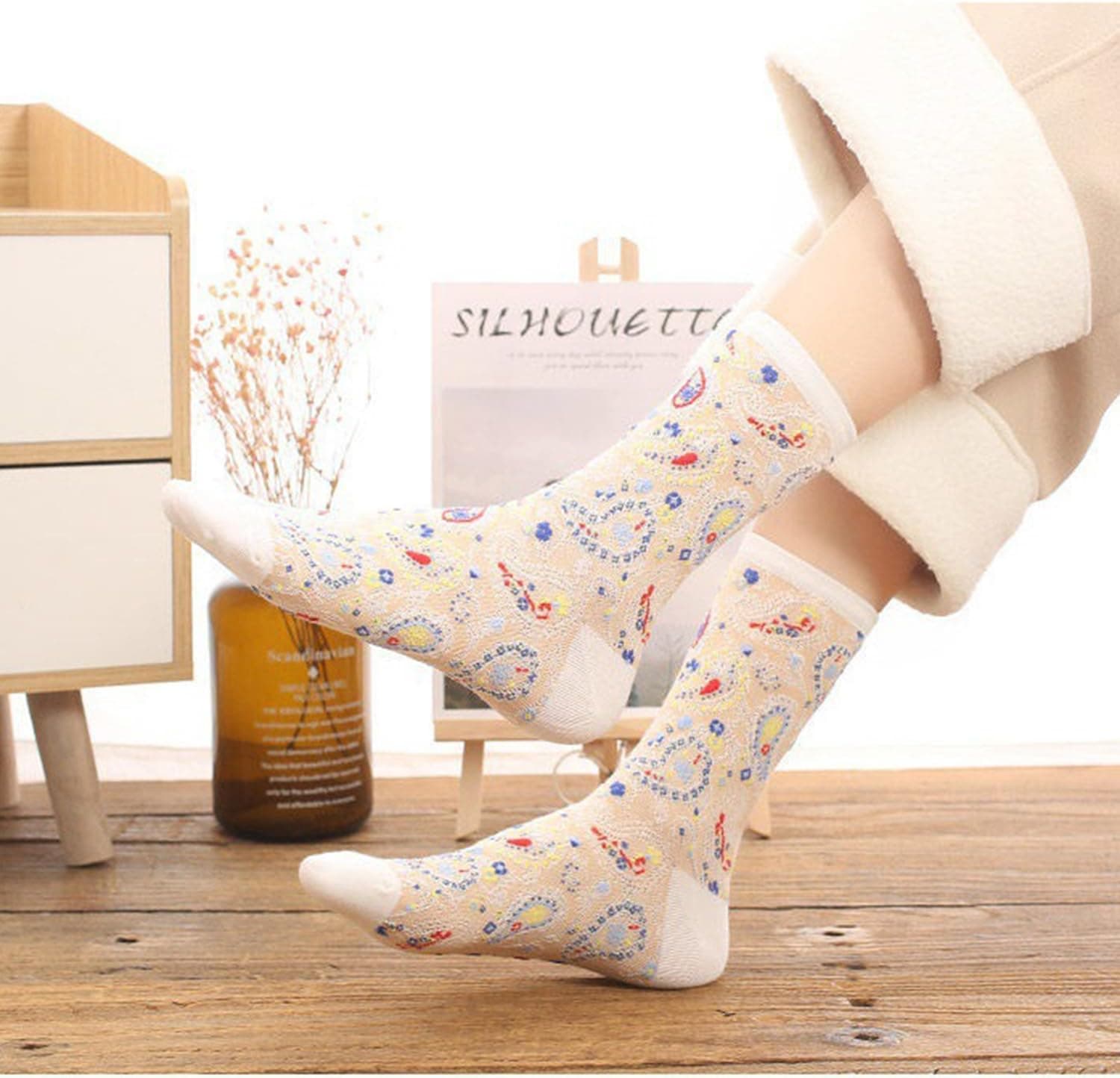 Benefeet Sox Cute Patterned Crew Socks for Women Girls Fun Novelty Graphic Design Casual Cotton Dress Socks One Size 5 Pair-paisley - Image 5