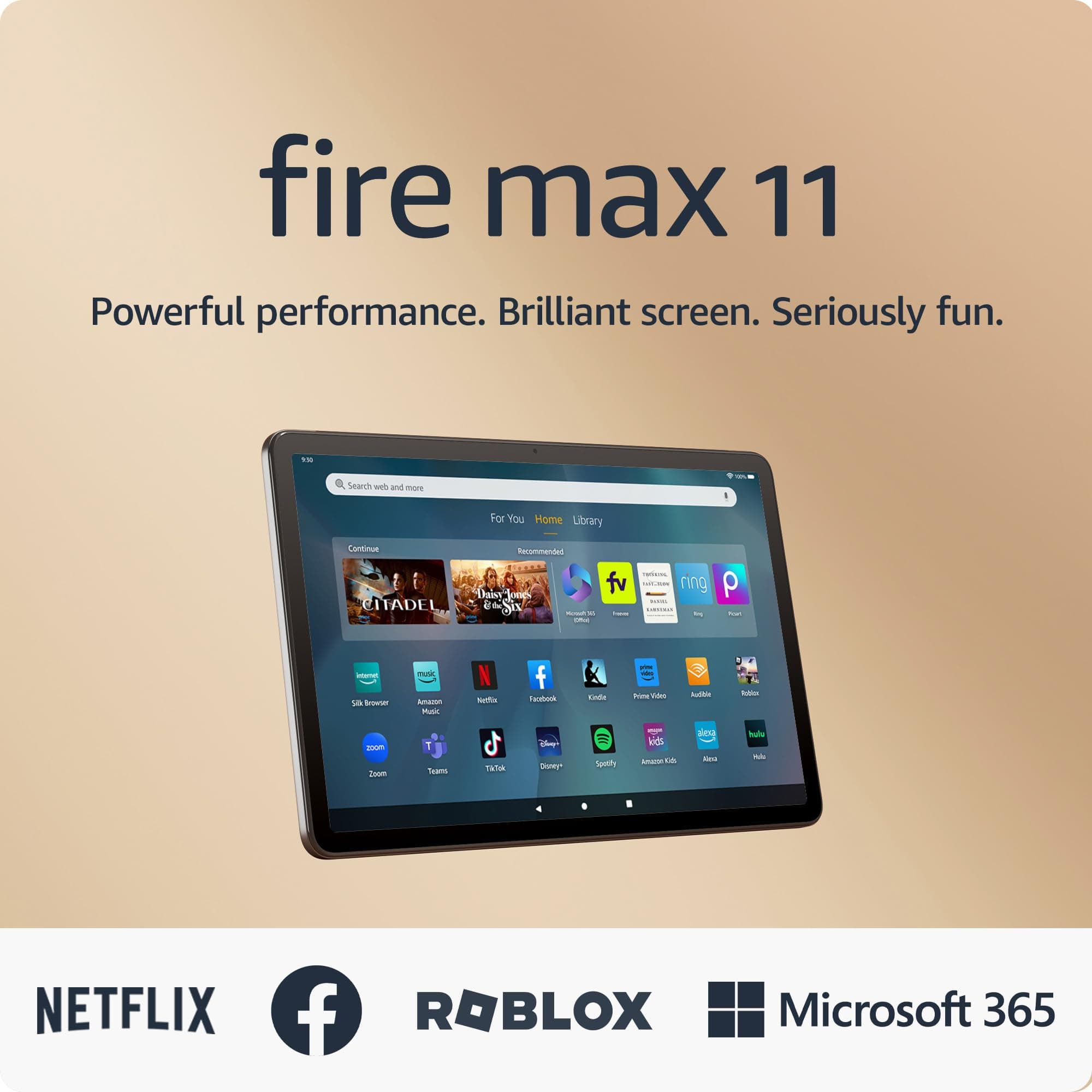 Amazon Fire Max 11 tablet, vivid 11” display, all-in-one for streaming, reading, and gaming, 14-hour battery life, optional stylus and keyboard, 128 GB, Gray, without lockscreen ads 128 GB Without Lockscreen Ads Gray Amazon Fire Max 11