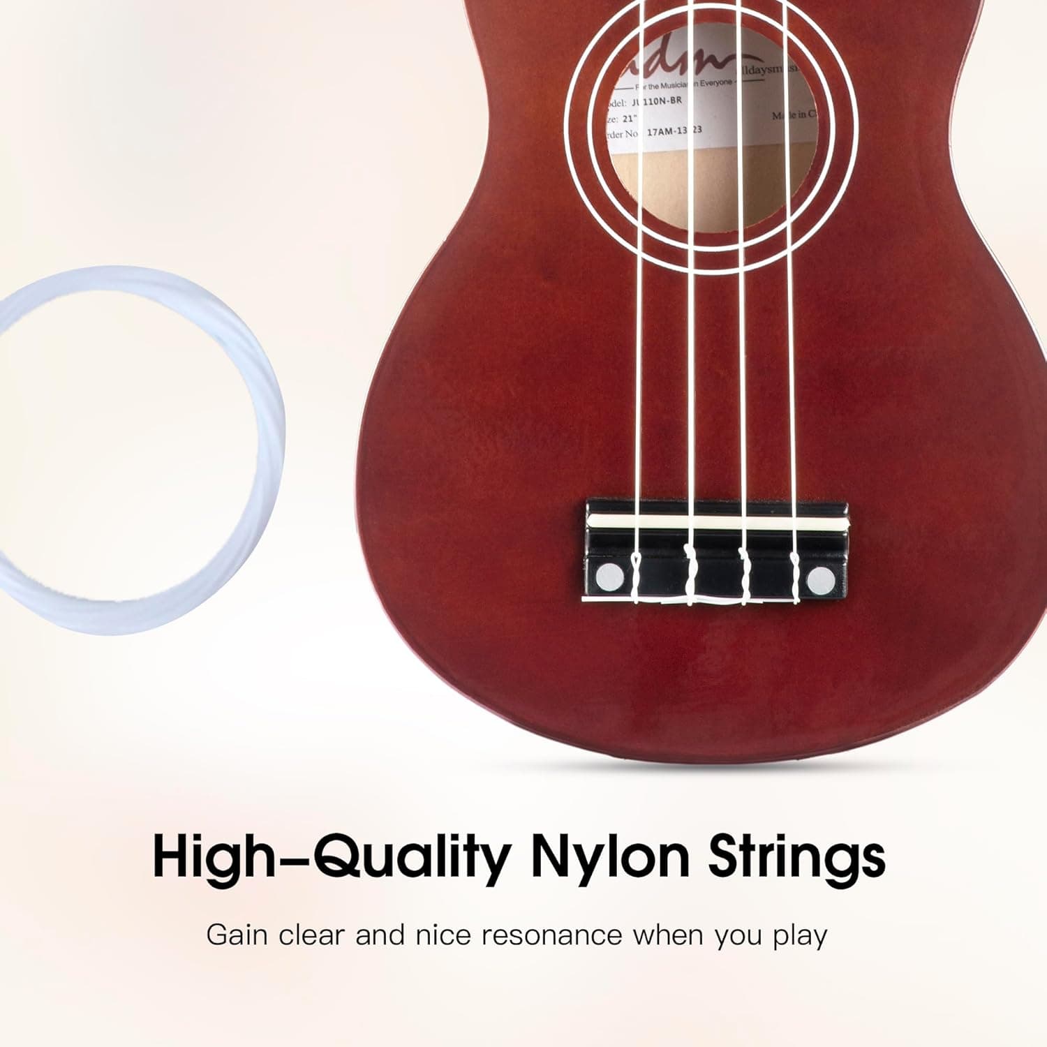 ADM Ukulele for Beginners Hawaiian Wood Ukelele Kit for Kids Adult Student Starter Professional Ukalelee Pack Bundle with Free Lessons Gig Bag Strap Nylon String Tuner (Brown, 21 Inch) - Image 5