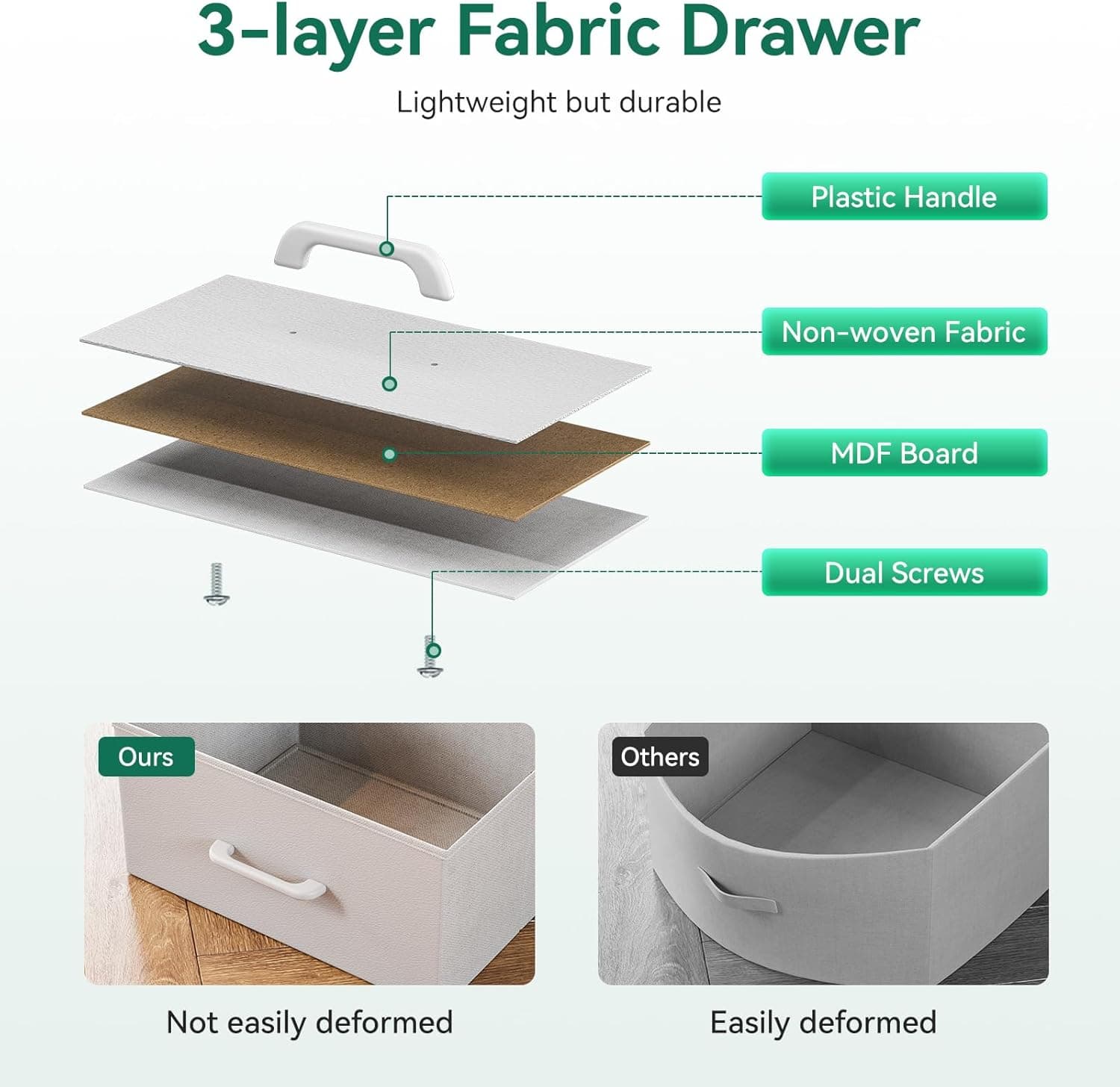 KKL White Dresser for Bedroom with Light Strip & Power Outlet — 8 Drawers Dressers & Chest of Drawers with Shelf, Wood Top, Metal Frame, Wide Dressers for Girls Bedroom, Living Room, Hallway, Closet - Image 8