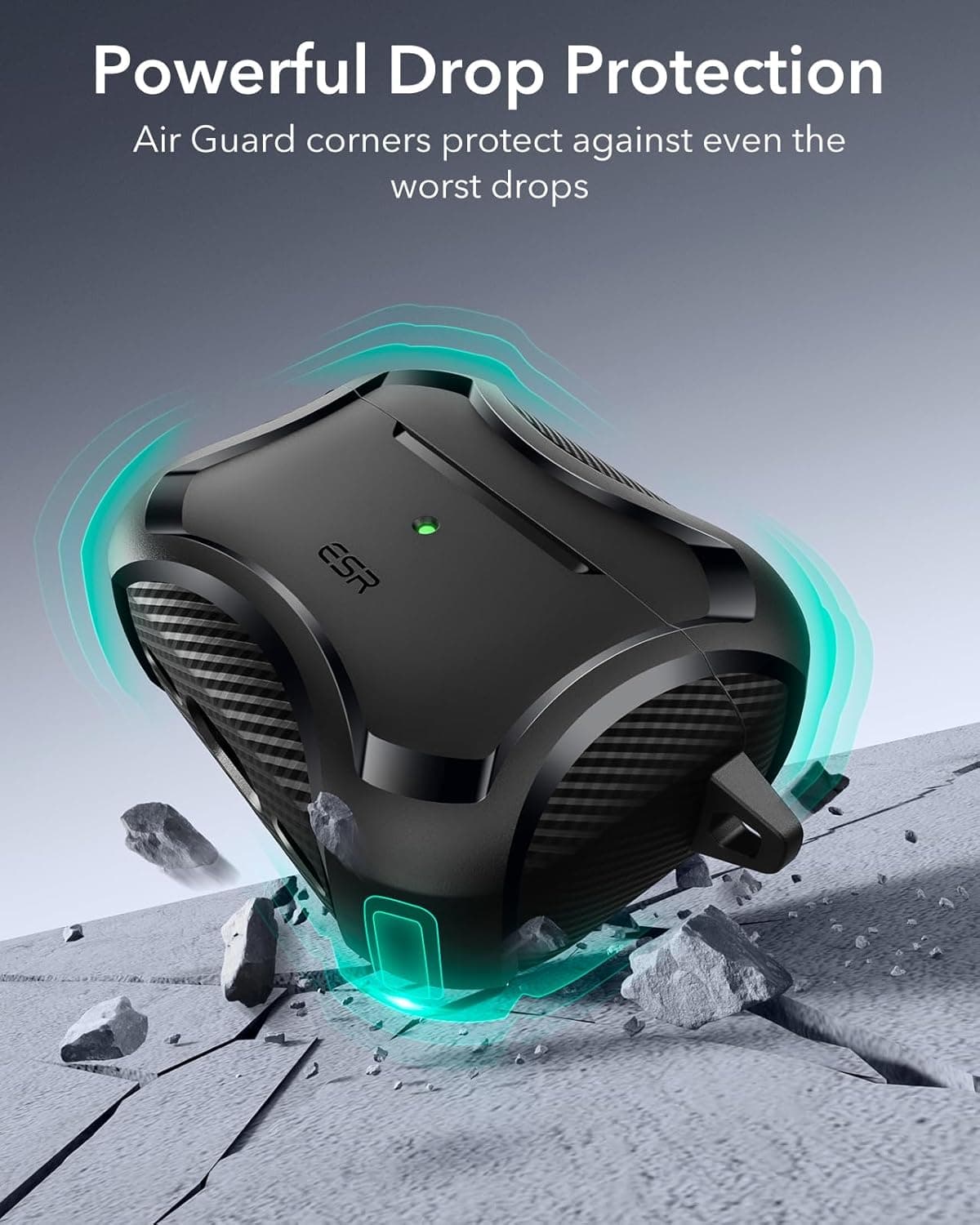 ESR for AirPods Pro 3 Case (2025), Compatible with Airpods Pro 3rd Generation Case (USB-C Cable), Magnetic Lid, MagSafe Ready, Powerful Drop Protection, Cyber Series, Black Black AirPods Pro 3 Case - Image 6