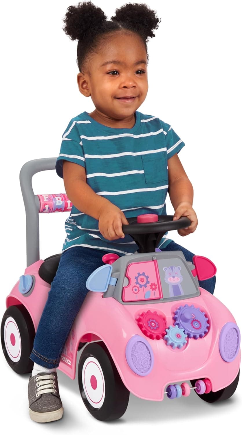 Kids Car, Baby Toys for Kids, Toddler Toys 2-3, Radio Flyer Creativity Car: Pink Ride-On, for Ages 1-3 Years - Image 2
