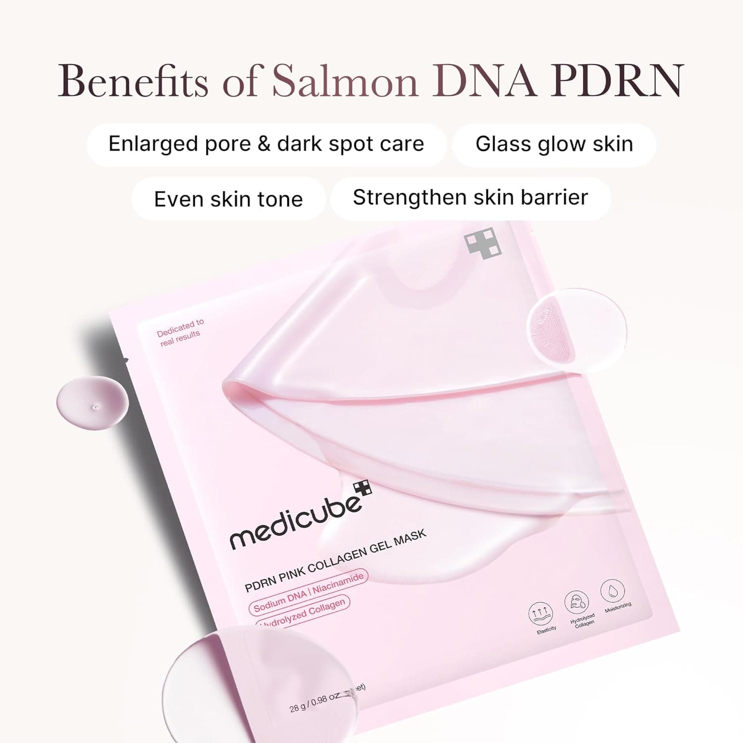 medicube Salmon DNA PDRN pink collagen jelly gel mask | overnight face mask for glass glow skin- elasticity, hydrating, firming and moisturizing | korean skincare, 28g, 4ea Pink PDRN - Image 6