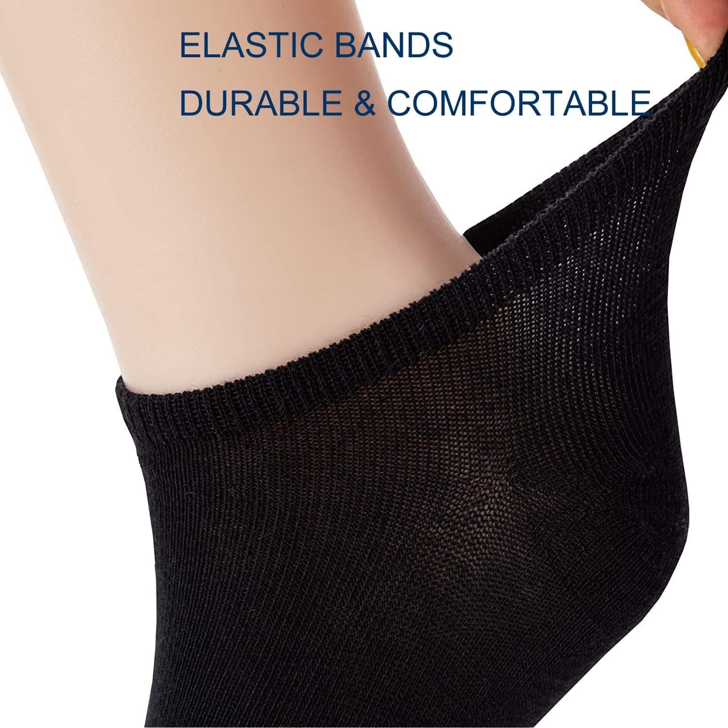 14 Pairs Low Cut Ankle Socks for Men/Women Thin Athletic Sock Pack Socks 5-10 Black - Image 3