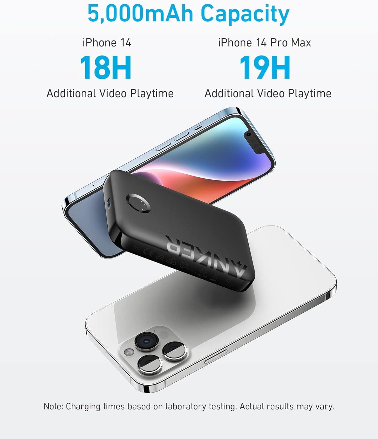 Anker 321 MagGo Battery (PowerCore Magnetic 5K), 5,000mAh Magnetic Wireless Portable Charger, Compatible with iPhone 15/15 Plus/15 Pro/15 Pro Max, iPhone 14/13/12 Series（Black） - Image 4