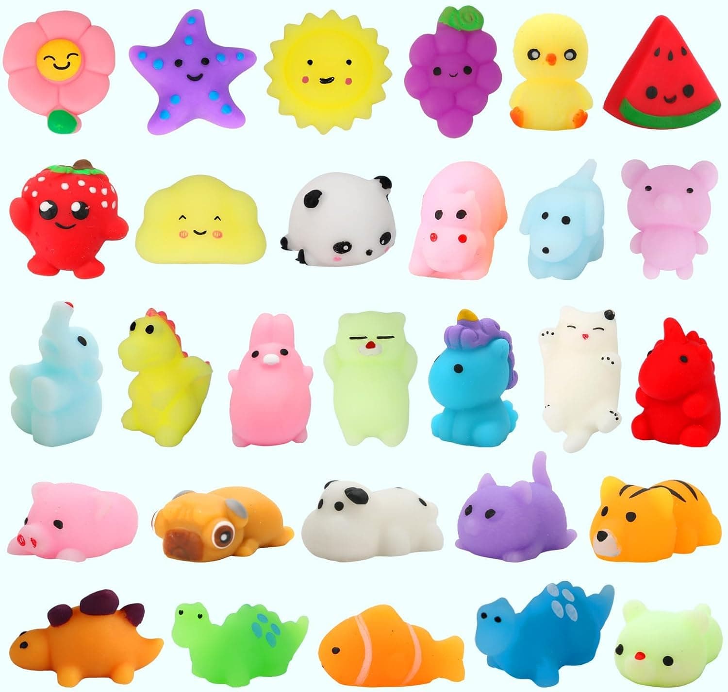Paquete de 30 Juguetes Squishy, Kawaii Squishies Favors para Fiesta para Niños de 4-8 y 8-12 Años, Juguetes de Caja del Tesoro para Aula, Regalos de Cumpleaños y Navidad, Mini Animales Mochi Squishy, Juguetes Sensoriales de Alivio de Estrés, Mezcla Aleatoria de 30 - Image 9
