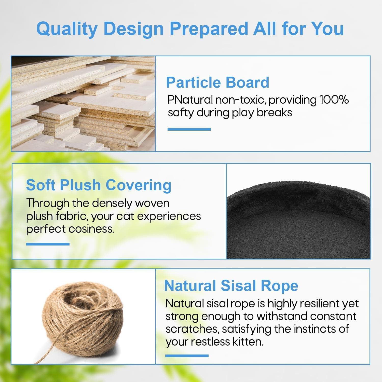 FDW | 54" Cat Tree Tower | Dark Gray | Multi-Level Indoor Activity Center with Sisal Scratching Posts, Condos, Plush Perches, Hanging Cat Toys | Sturdy, Easy to Assemble | for Kittens & Adult Cats Dark Gray 54in - Image 7