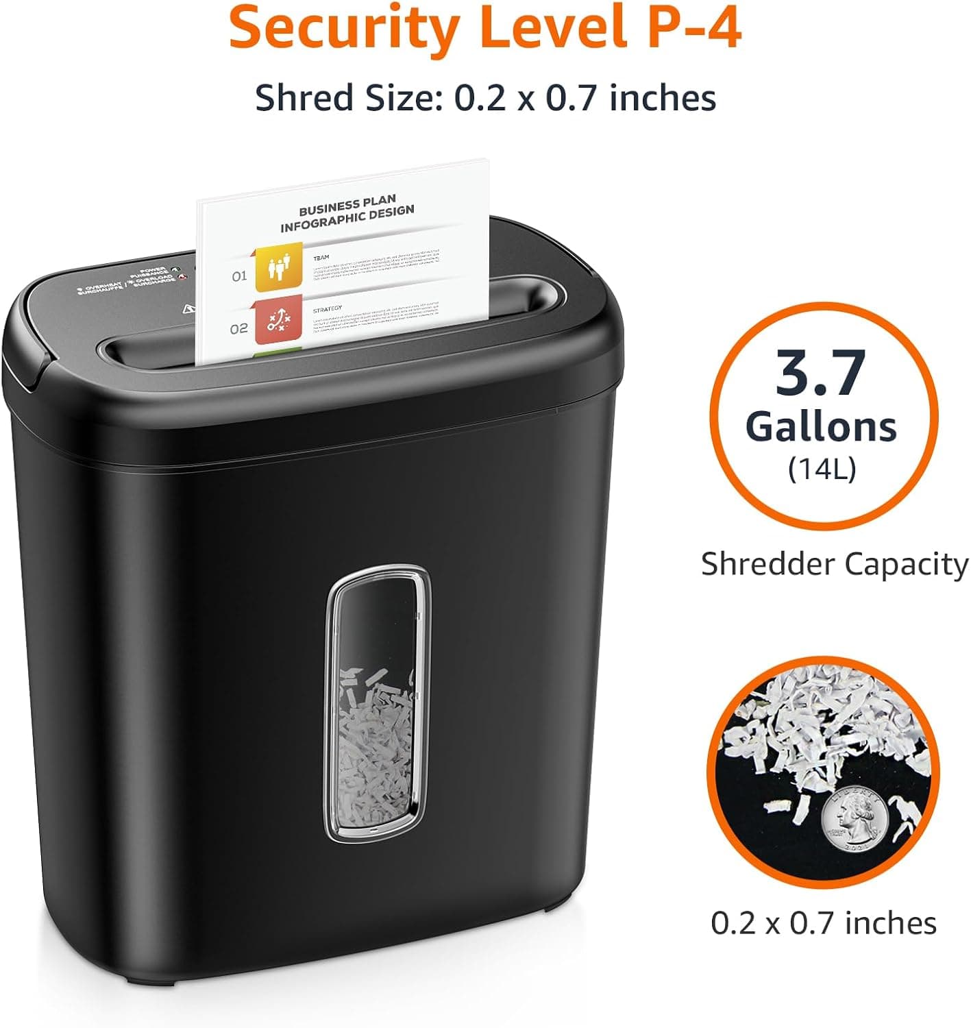 Amazon Basics 8-Sheet Cross Cut Paper Shredder and Credit Card Shredder - Black 8 Sheet Black - Image 3