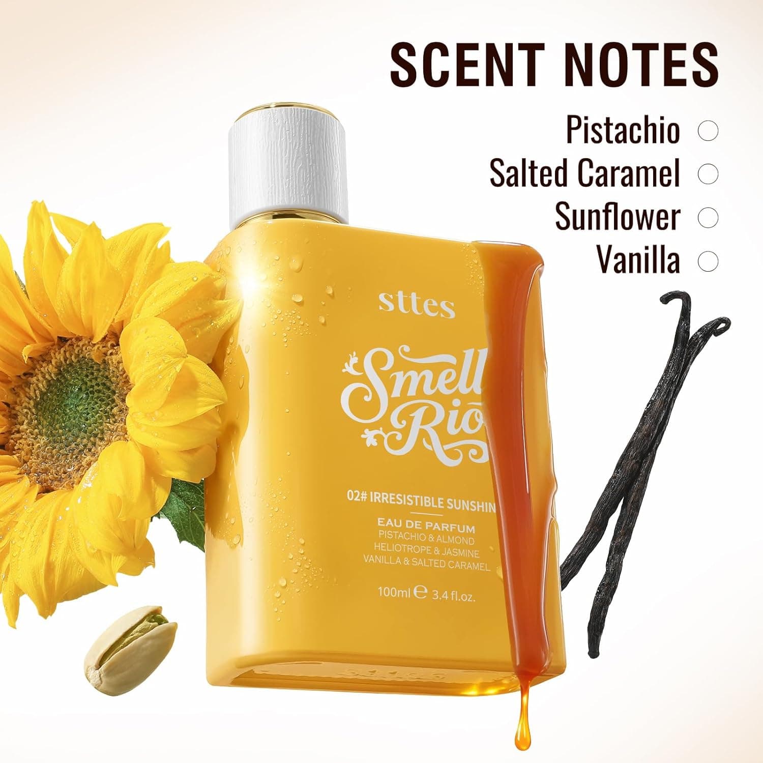 Sttes Perfume 602# (Irresistible Sunshine) - Eau de Perfume 100ml (3.4fl oz) Vanilla Gourmet Tune (Caramel Vanilla Flavor) Irresistible Sunshine 602 - Image 2