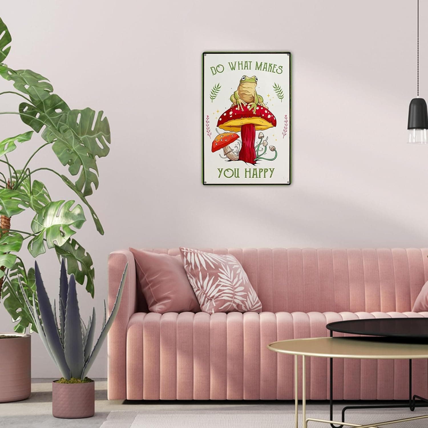 Funny Frog Mushroom Decor Metal Sign: Cute Cottagecore & Forest Decor for Bathroom, Kitchen, Bedroom, and Home, 12 x 8 Inch (247) Beige - Image 8