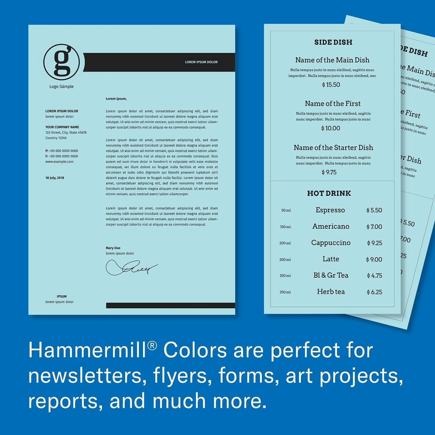 Hammermill Colored Paper, 20 lb Blue Printer Paper, 8.5 x 11-1 Ream (500 Sheets) - Made in the USA, Pastel Paper, 103309R Blue 1 Ream | 500 Sheets Letter (8.5x11) - Image 8