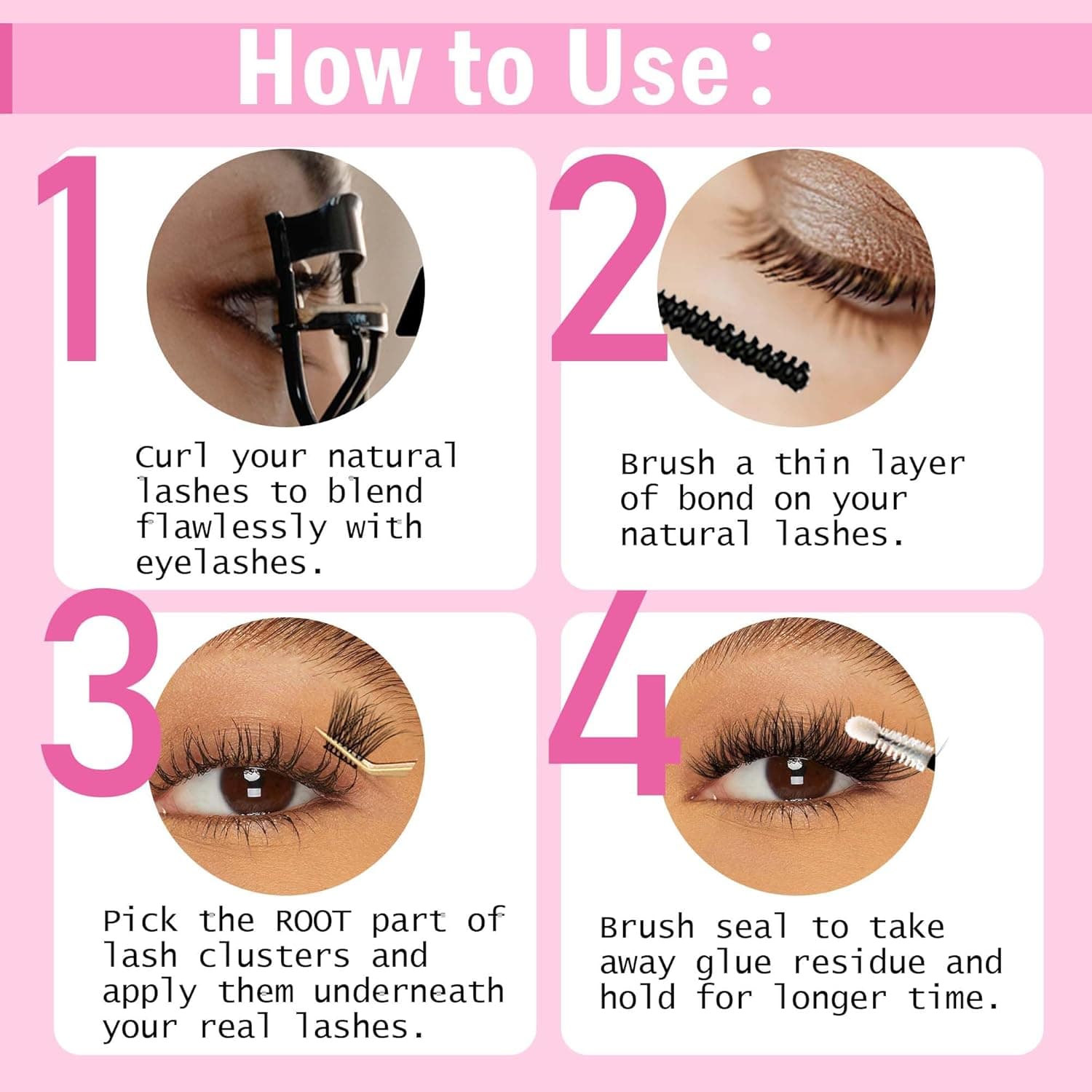 Lash Cluster Glue Lash Bond and Seal Waterproof Lash Glue for Eyelash Clusters 10ml Bond and Seal 2-in-1 Home Use Strong Hold 72H 2-IN-1 Lash Cluster Glue - Image 7