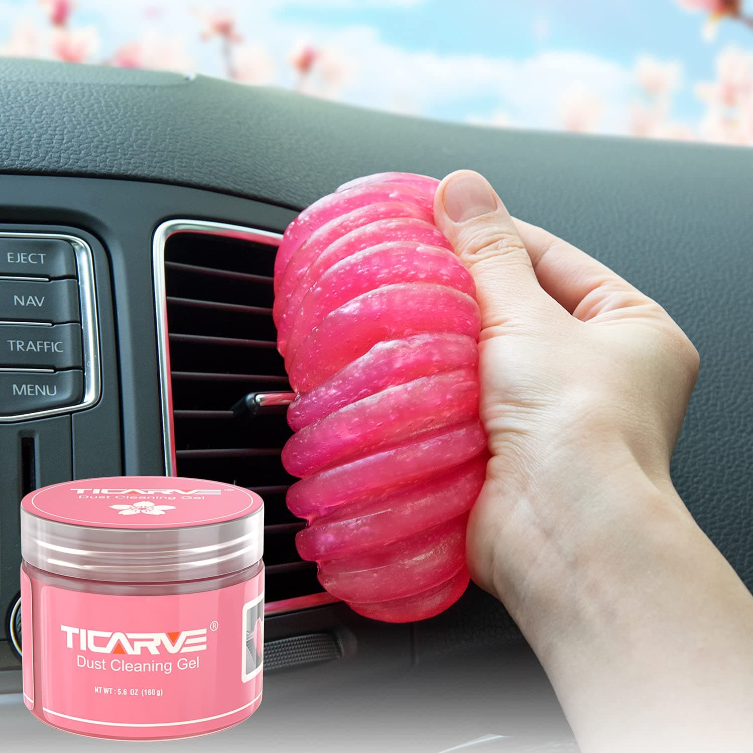 TICARVE Car Cleaning Gel Detailing Putty Car Putty Auto Detailing Tools Car Interior Cleaner Cleaning Slime Car Accessories Keyboard Cleaner Rose/NT WT: 5.6 oz (160 gr) Rose Red 1 Packing