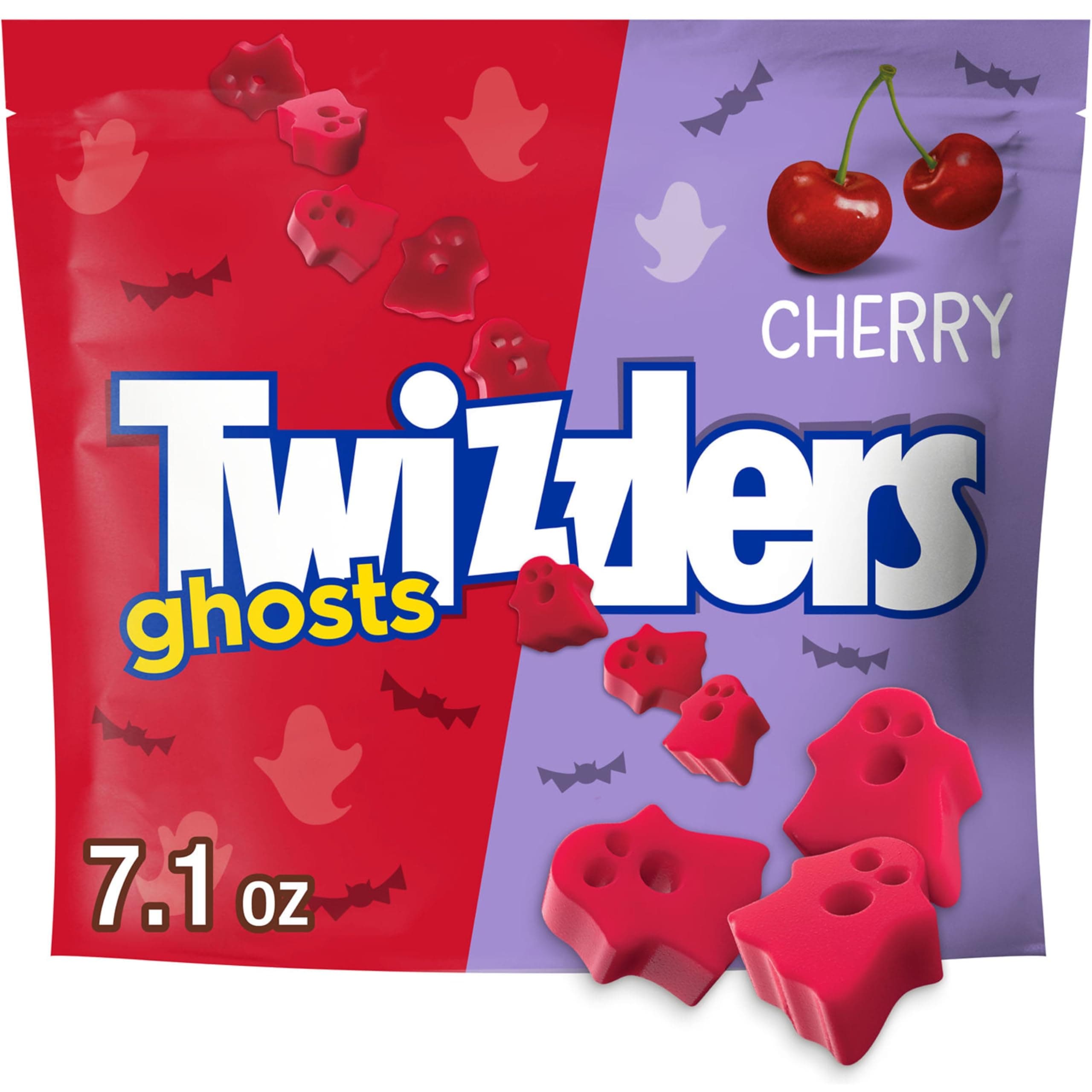 TWIZZLERS Ghosts Cherry Flavored Chewy, Halloween Candy Bag, 7.1 oz Ghosts Cherry 7.1 Ounce (Pack of 1)