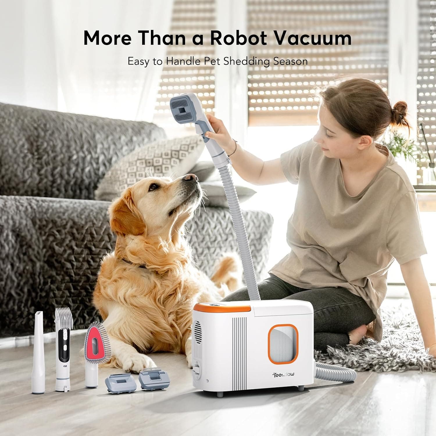Teendow D20S Max+ Robot Vacuum and Mop, 8000Pa Suction for Pet Hair, with Self-Emptying Dock and Pet Grooming Parts, 10 Weeks Hands-Free Cleaning, PreciSense LiDAR Navigation, App & Voice Control White - Image 3
