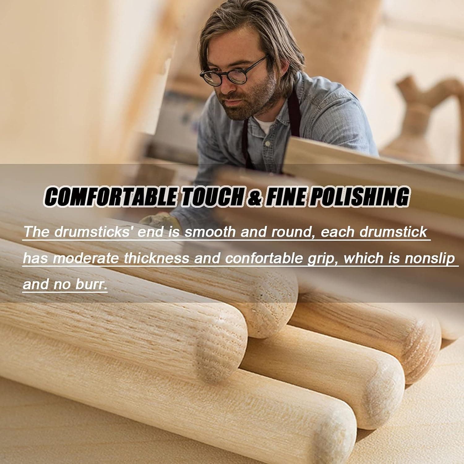 WOGOD 5A Drum Sticks Maple Drumsticks (Two pair) - Image 5