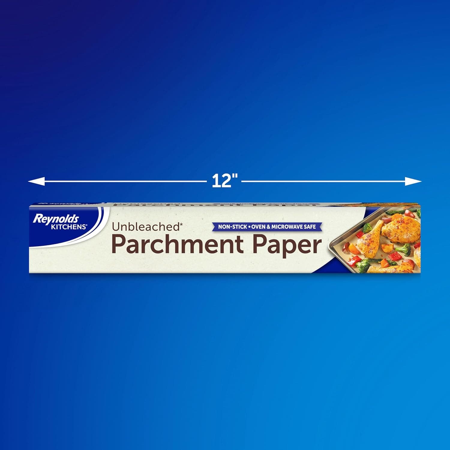 Reynolds Kitchens Unbleached Parchment Paper Roll, Non Stick Parchment Paper for Cooking and Baking, Oven Safe up to 425 Degrees, Chlorine-Free, 45 Feet x 12 Inches, 45 Total Sq. Ft. Unbleached 45 Sq Ft - Image 3